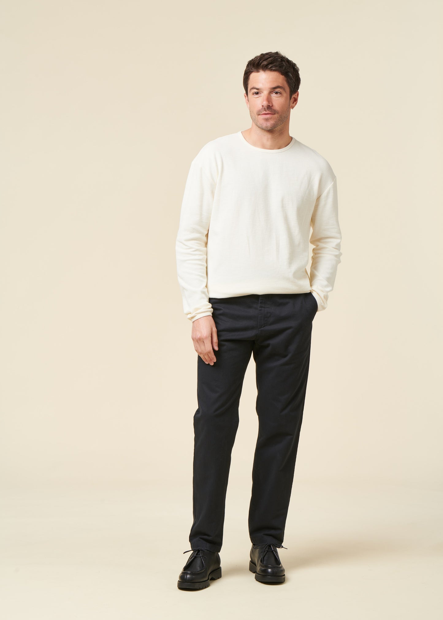 Chino droit en coton bio | Noir "chuck regular twill poplin pants black jet"