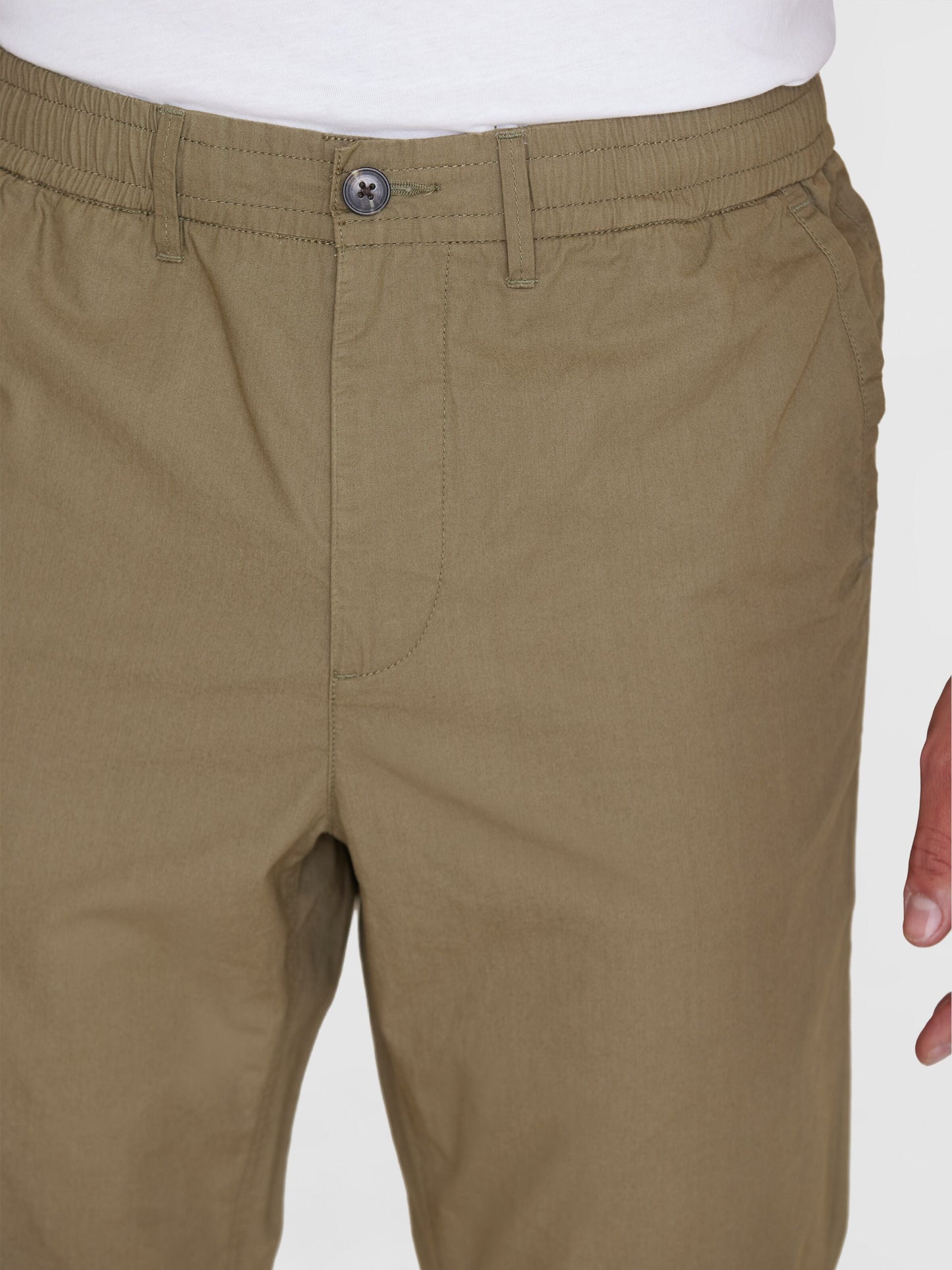Pantalon droit en coton bio | Vert olive "tim tapered poplin burned olive"