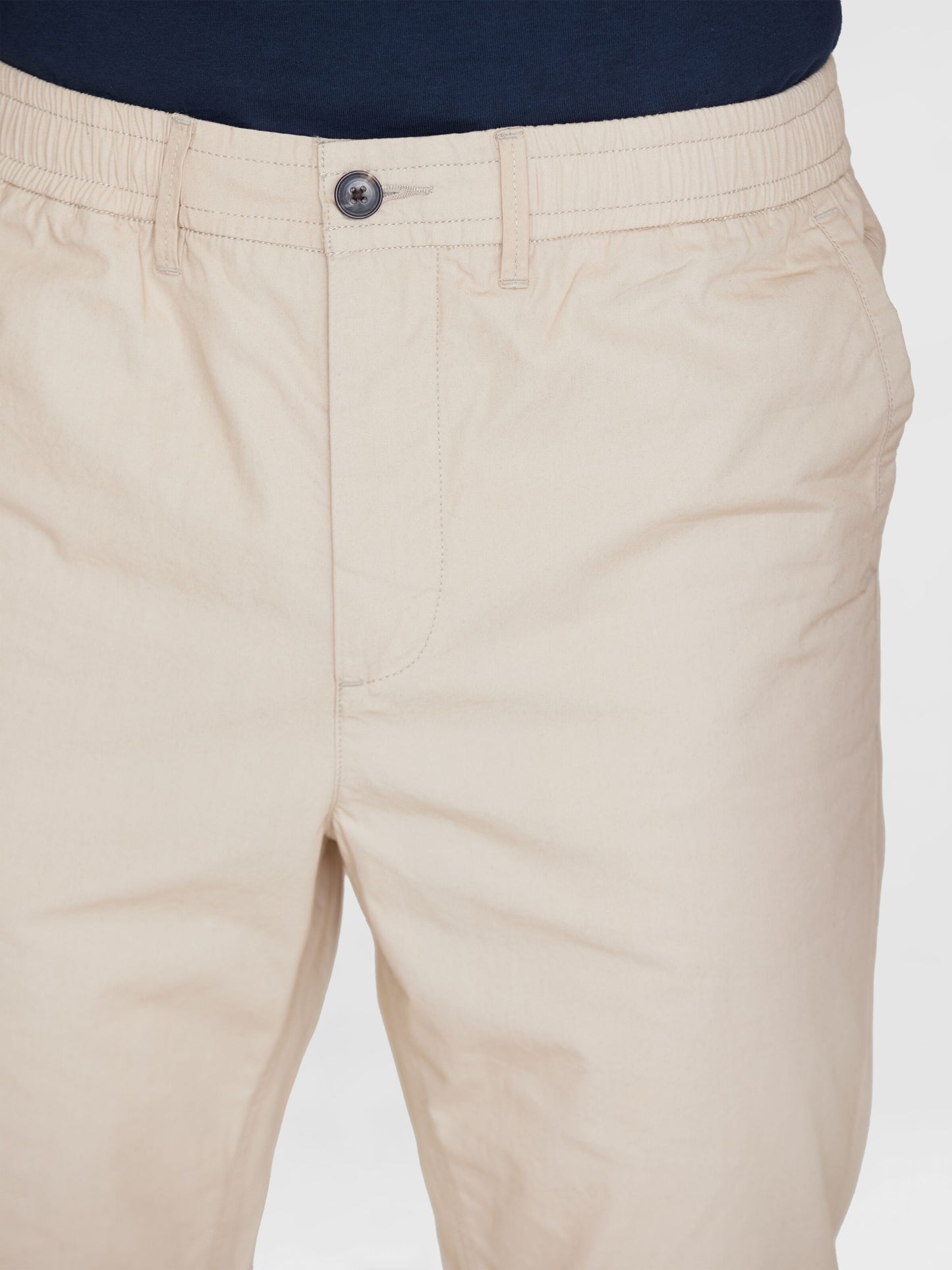 Pantalon droit en coton bio | Beige "tim tapered poplin light feather gray"
