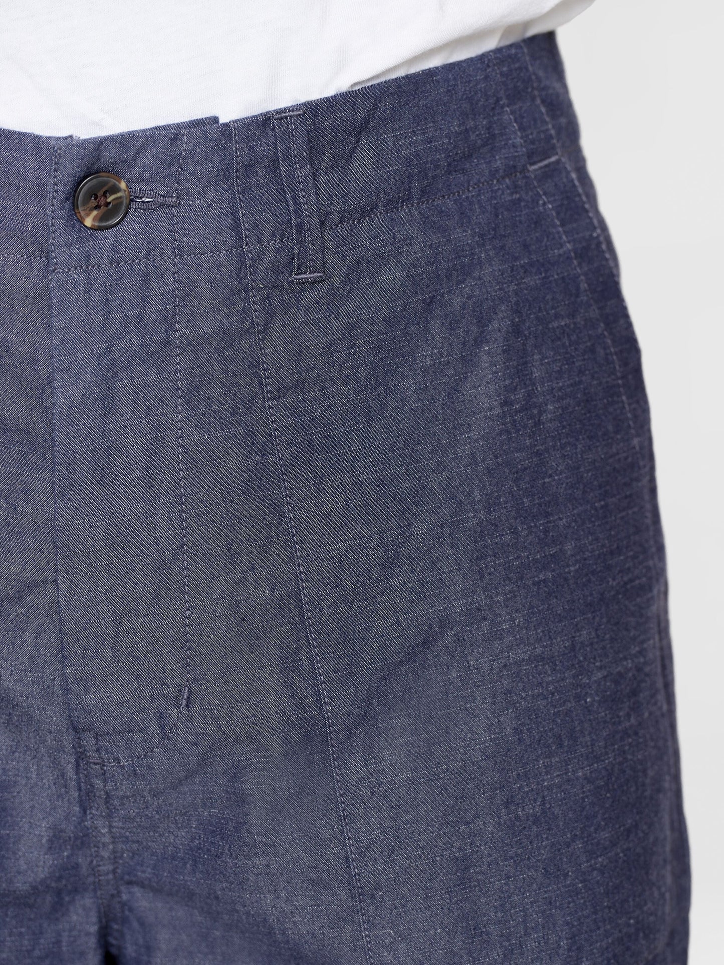 Pantalon léger ample en coton bio | bleu denim "flint wide slub yarn pants night sky"