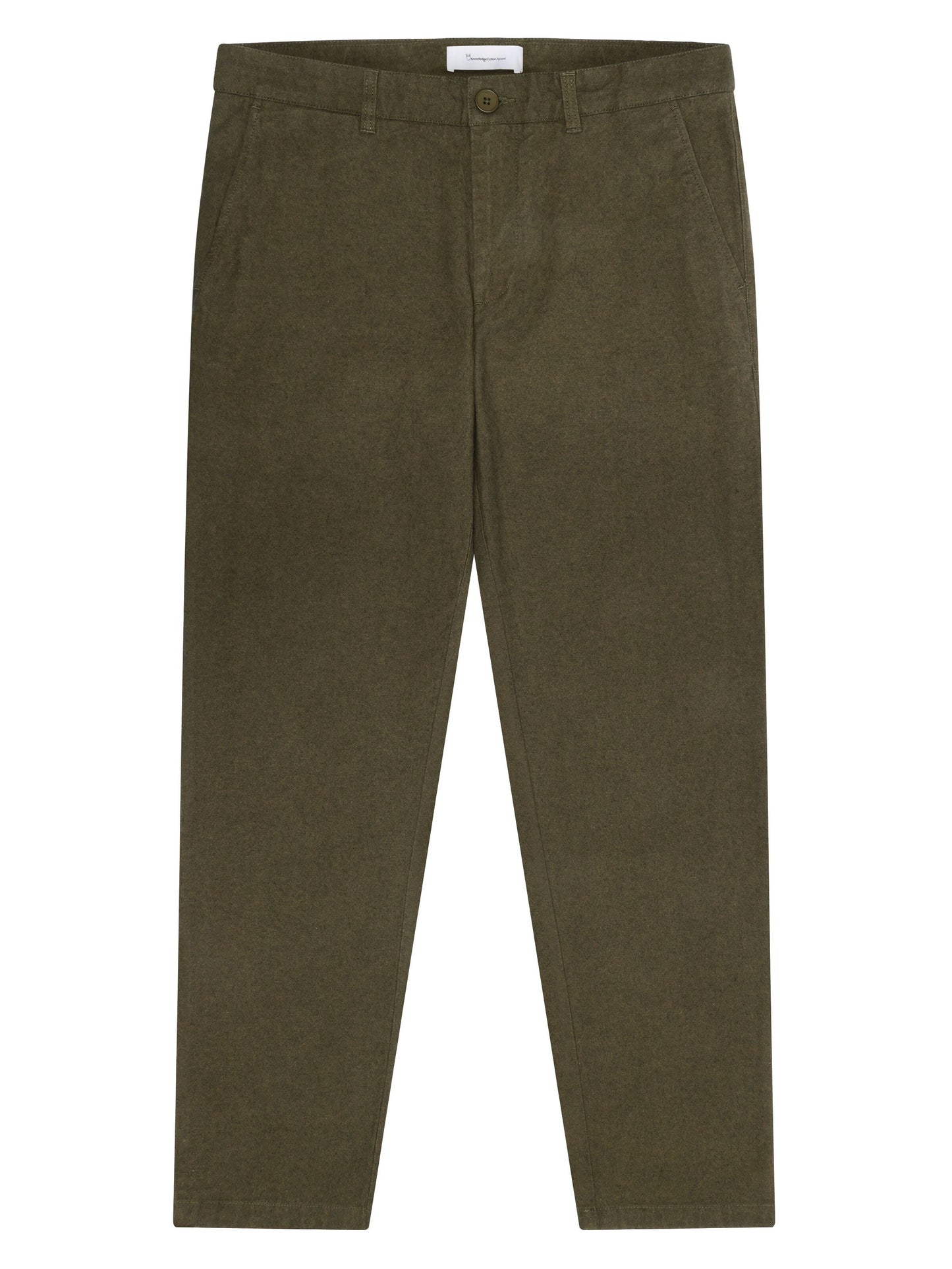 Pantalon droit en coton bio | kaki "chuck regular flannel chino pants dark olive"