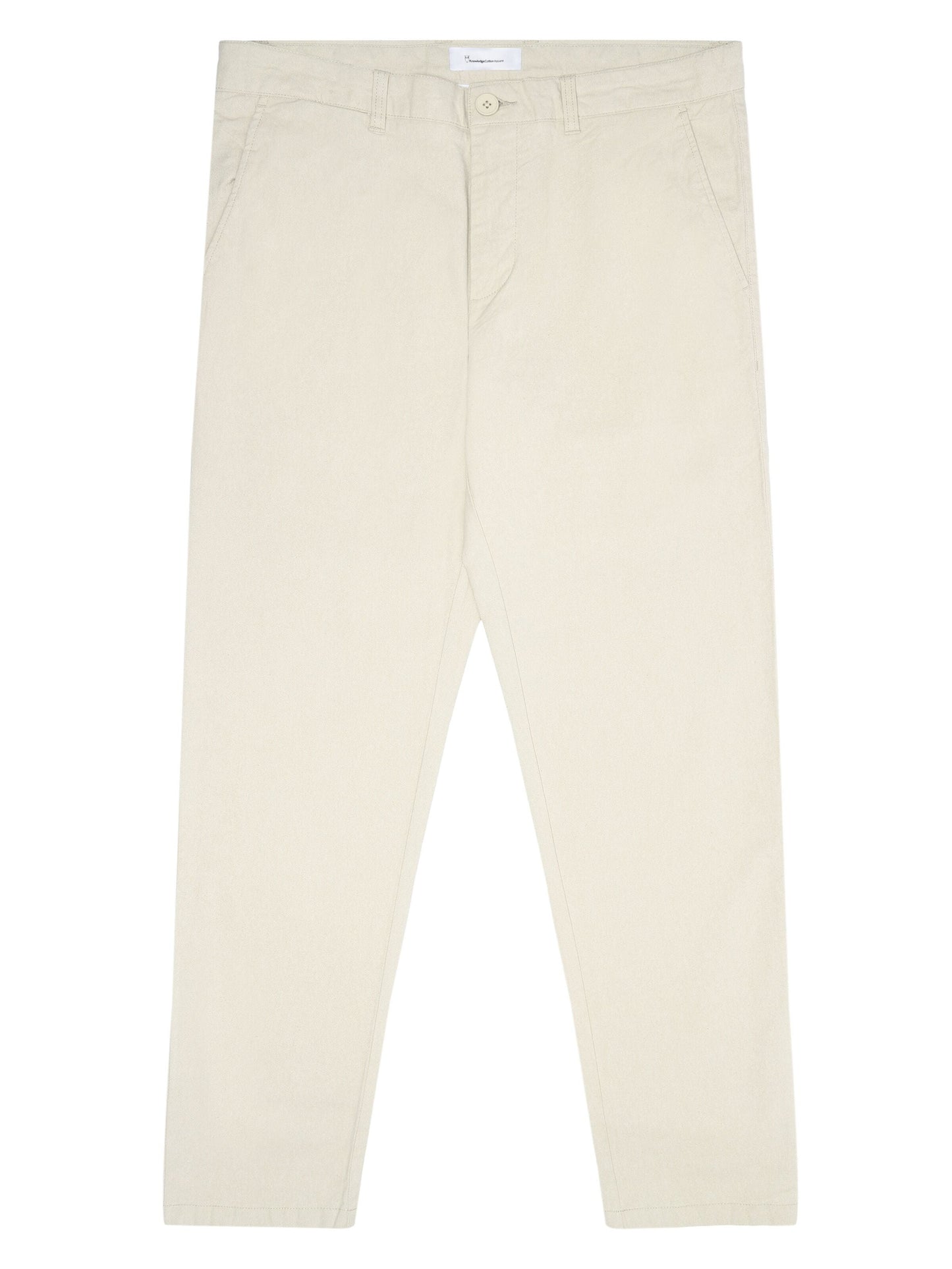 Pantalon droit en coton bio | beige "chuck regular flannel chino pants light feather gray"