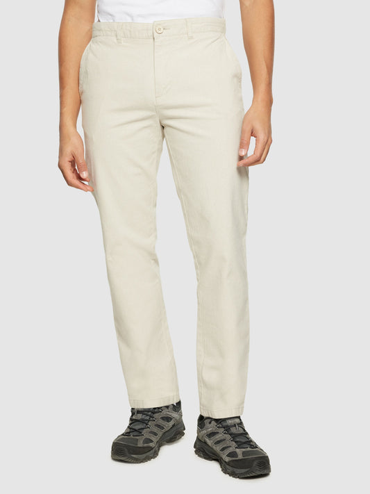 Pantalon droit en coton bio | beige "chuck regular flannel chino pants light feather gray"