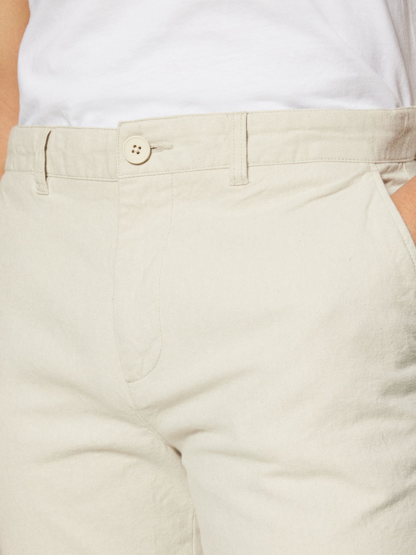 Pantalon droit en coton bio | beige "chuck regular flannel chino pants light feather gray"