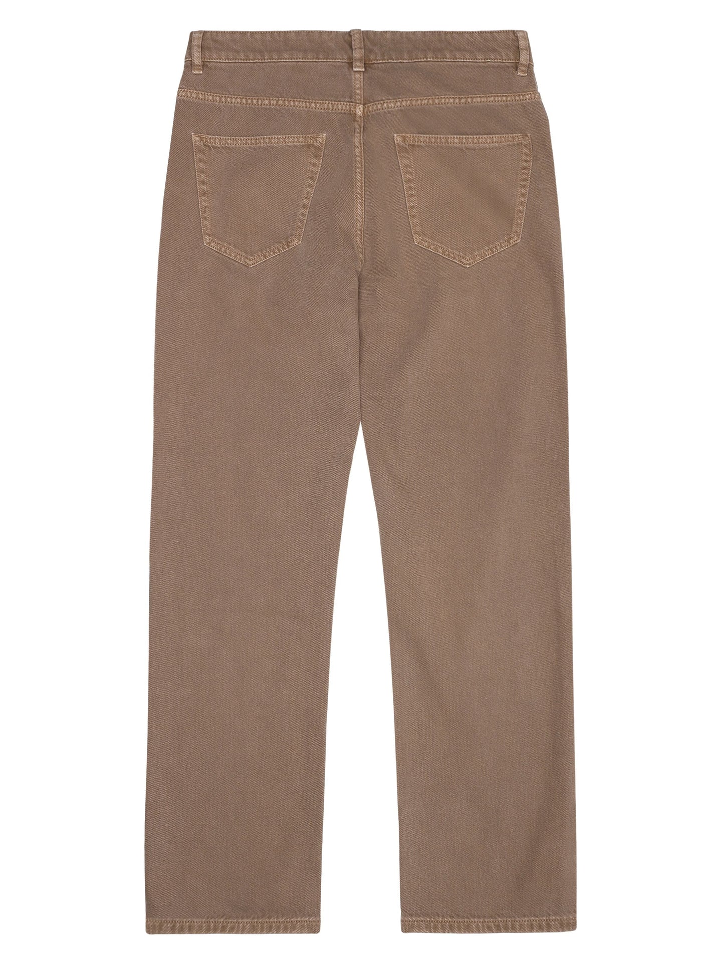 Pantalon denim droit en coton bio | marron "Flint 5-pocket twill pants tiramisu"