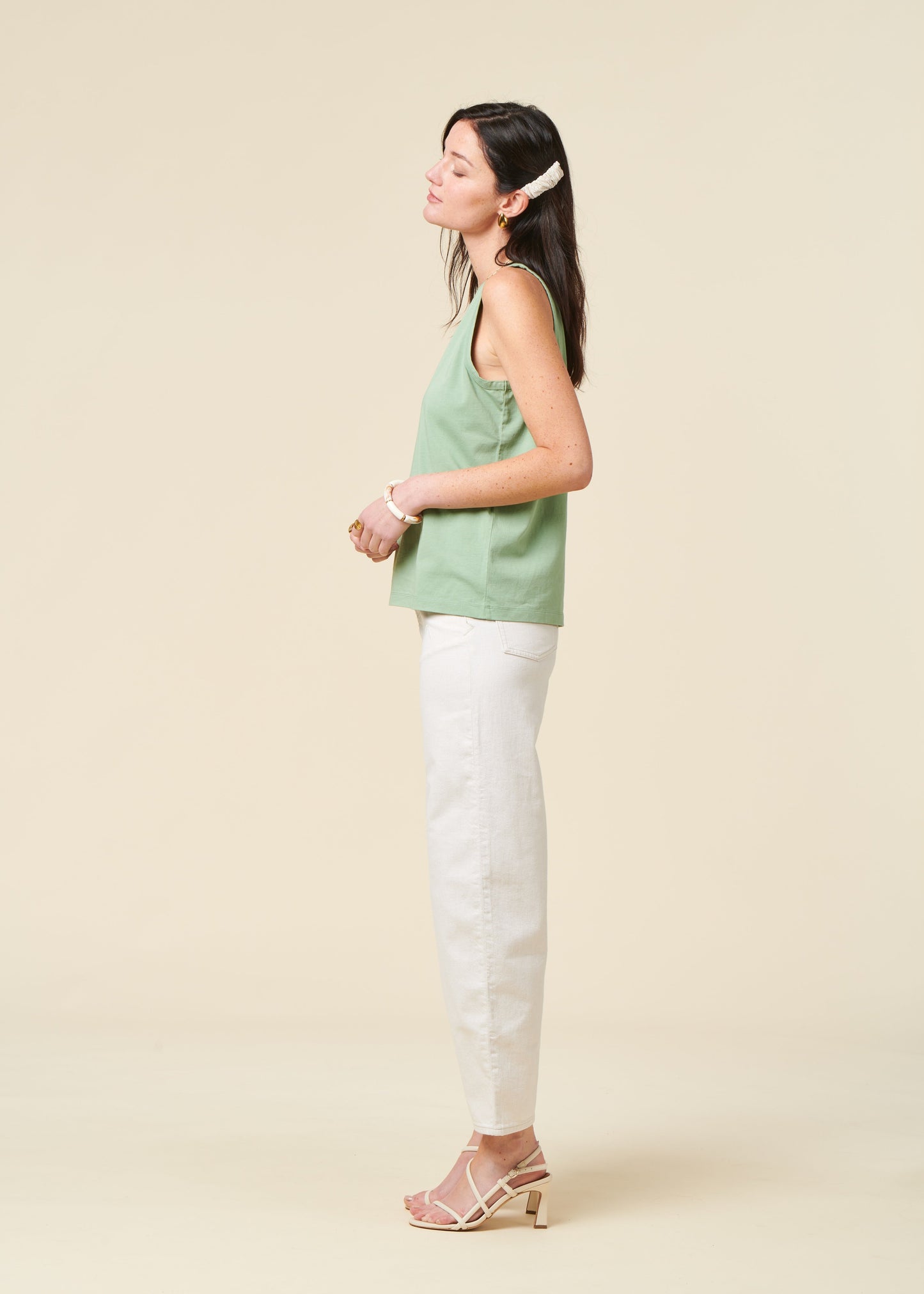 Jean ballon en coton bio | écru "Leila - amsterdam undyed"
