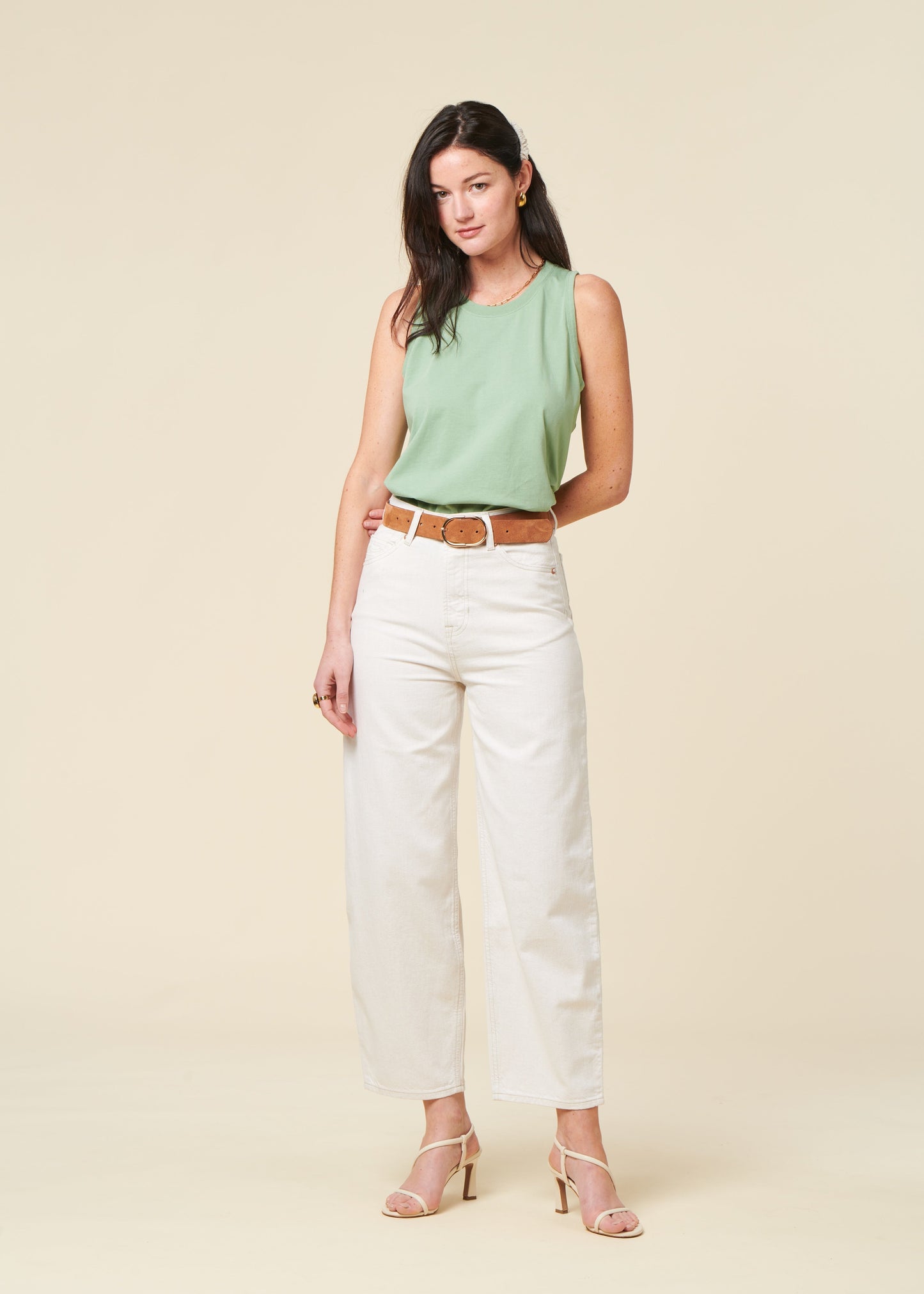 Jean ballon en coton bio | écru "Leila - amsterdam undyed"