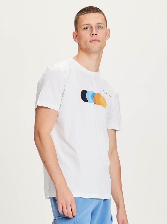 T-shirt blanc imprimé en coton bio - alder bright white