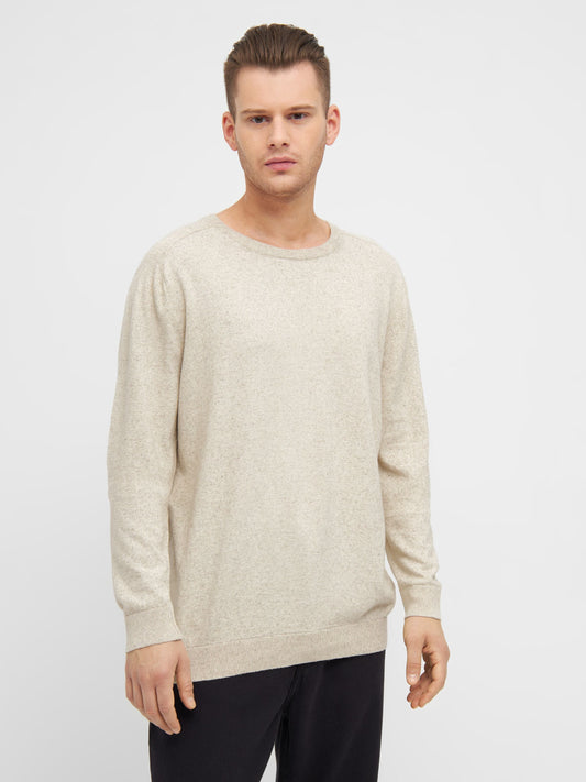 Pull en chanvre et coton bio | Beige "cotton hemp knit light feather gray"