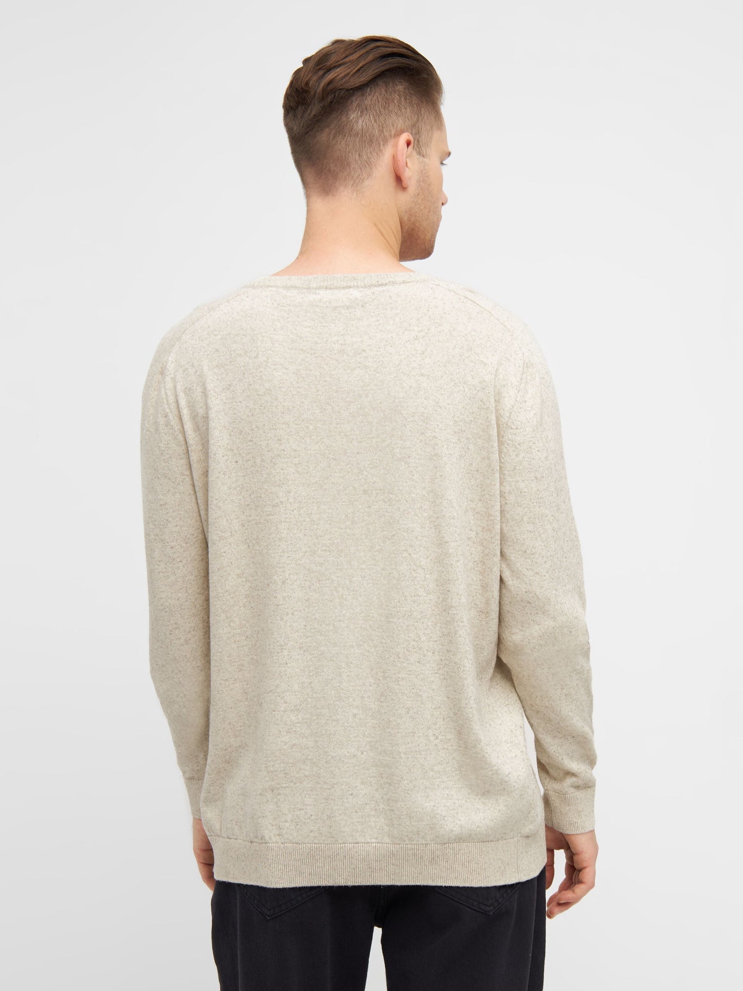 Pull en chanvre et coton bio | Beige "cotton hemp knit light feather gray"