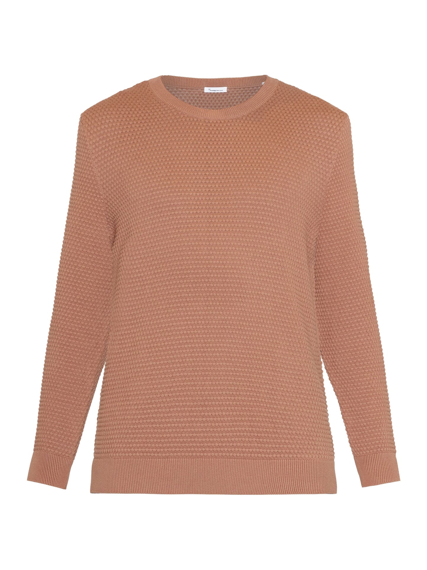 Pull tricoté en coton bio | Marron "vagn regular bubble knit crew neck chocolate malt"