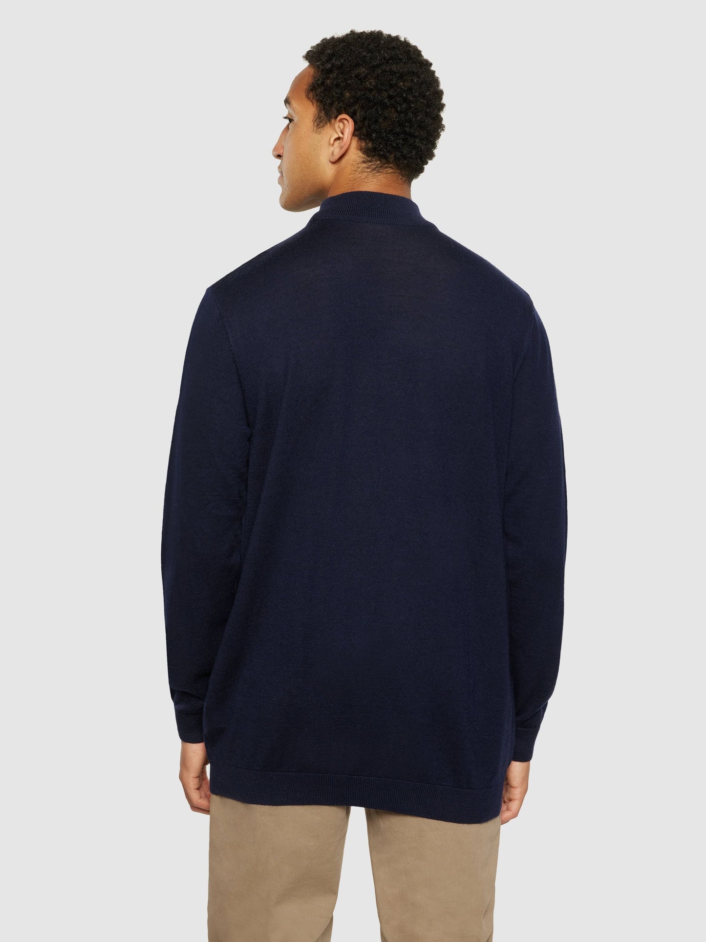 Pull col montant en laine mérinos | marine "merino mock neck total eclipse"