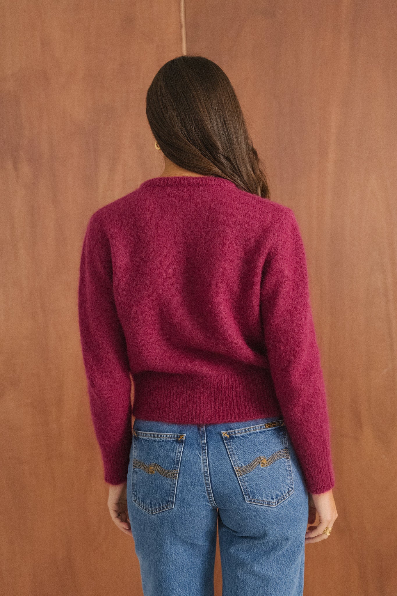 Gilet en mohair certifié | framboise "Grace"