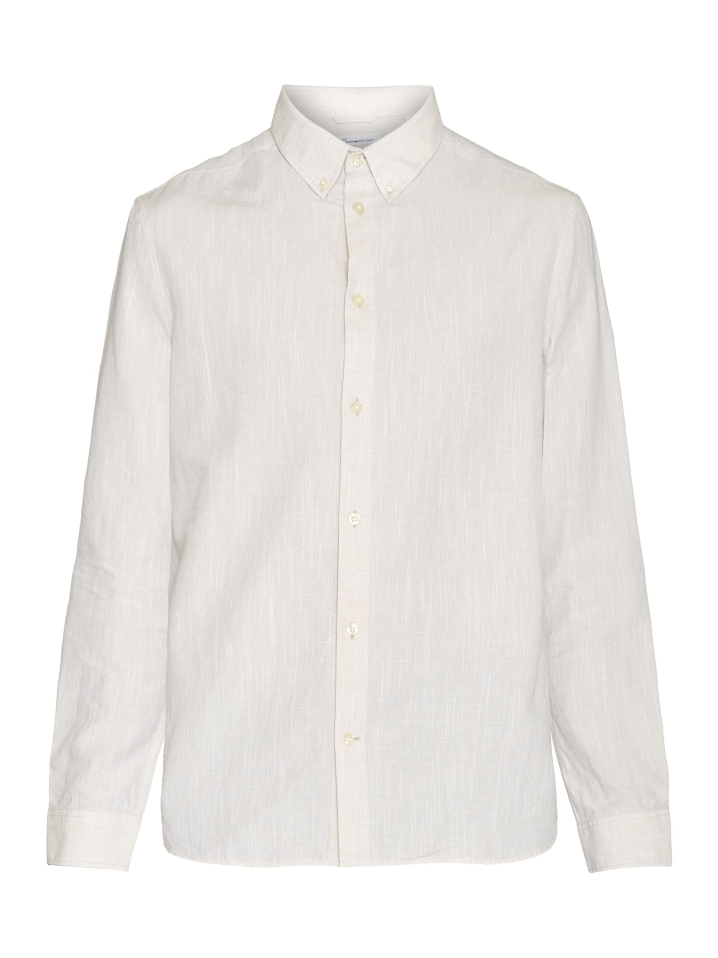 Chemise en coton et lin bio | Beige "regular linen shirt light feather gray"
