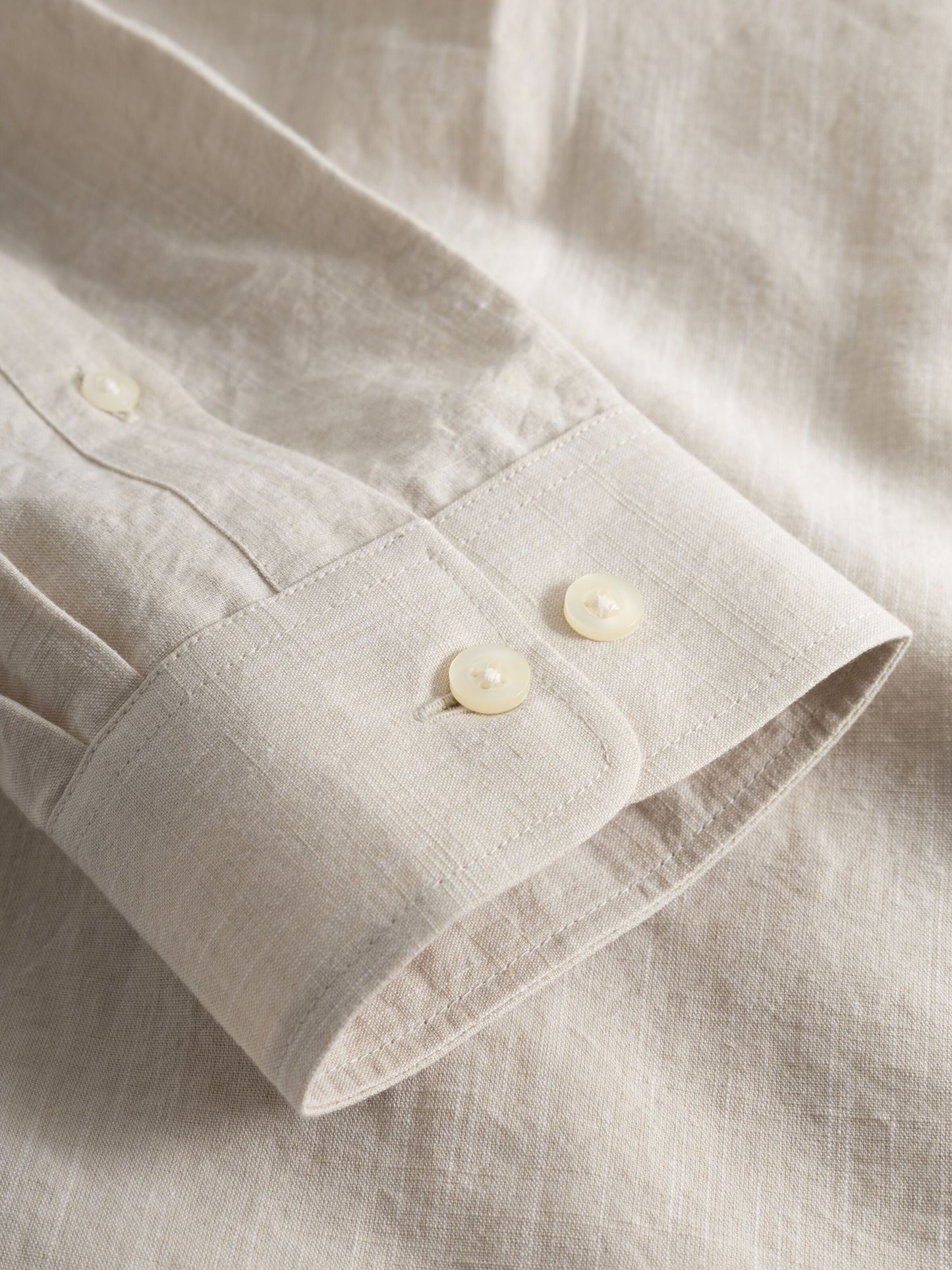 Chemise en coton et lin bio | Beige "regular linen shirt light feather gray"