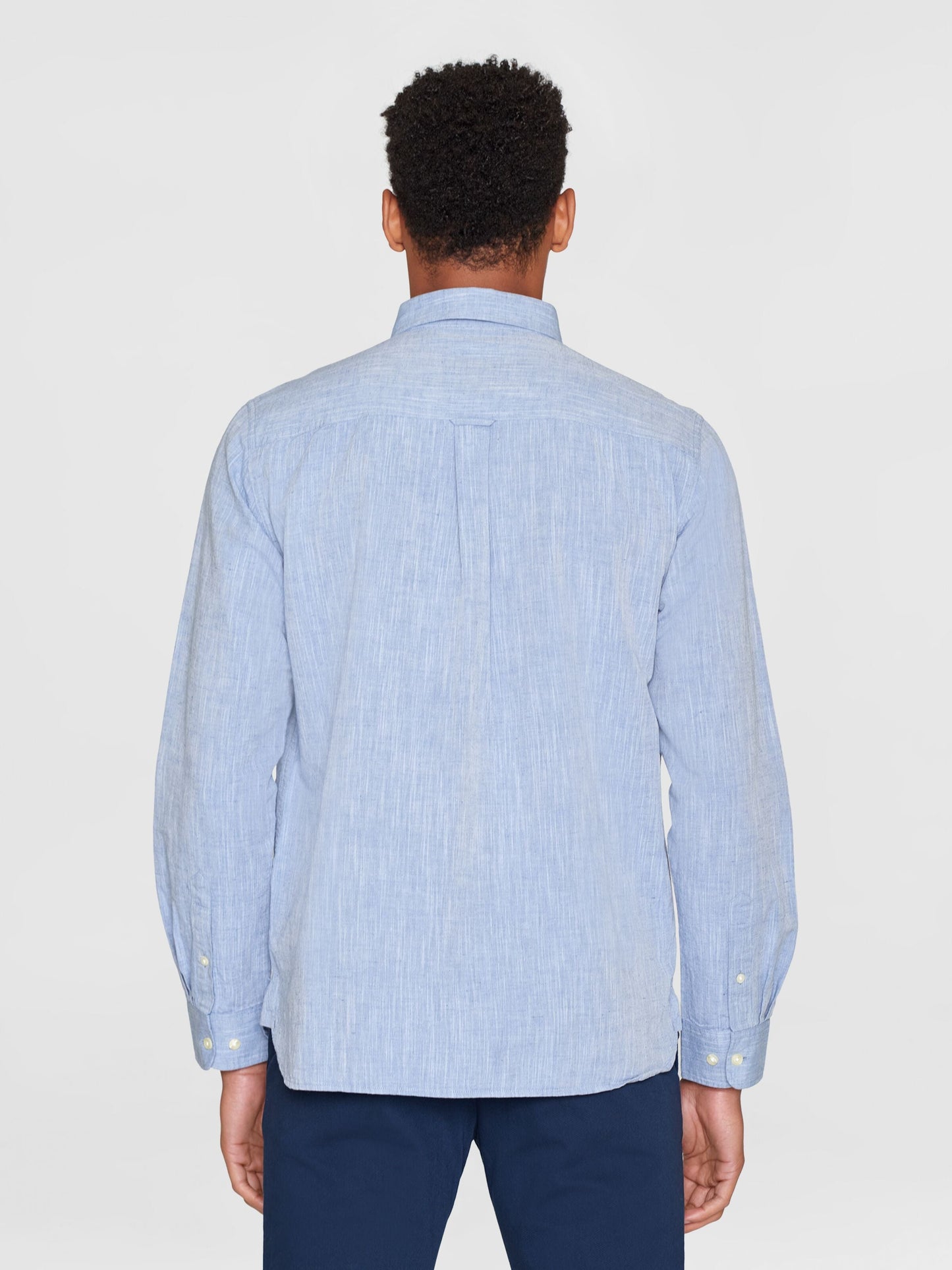 Chemise en coton et lin bio | Bleu chiné "regular linen shirt moonlight blue"