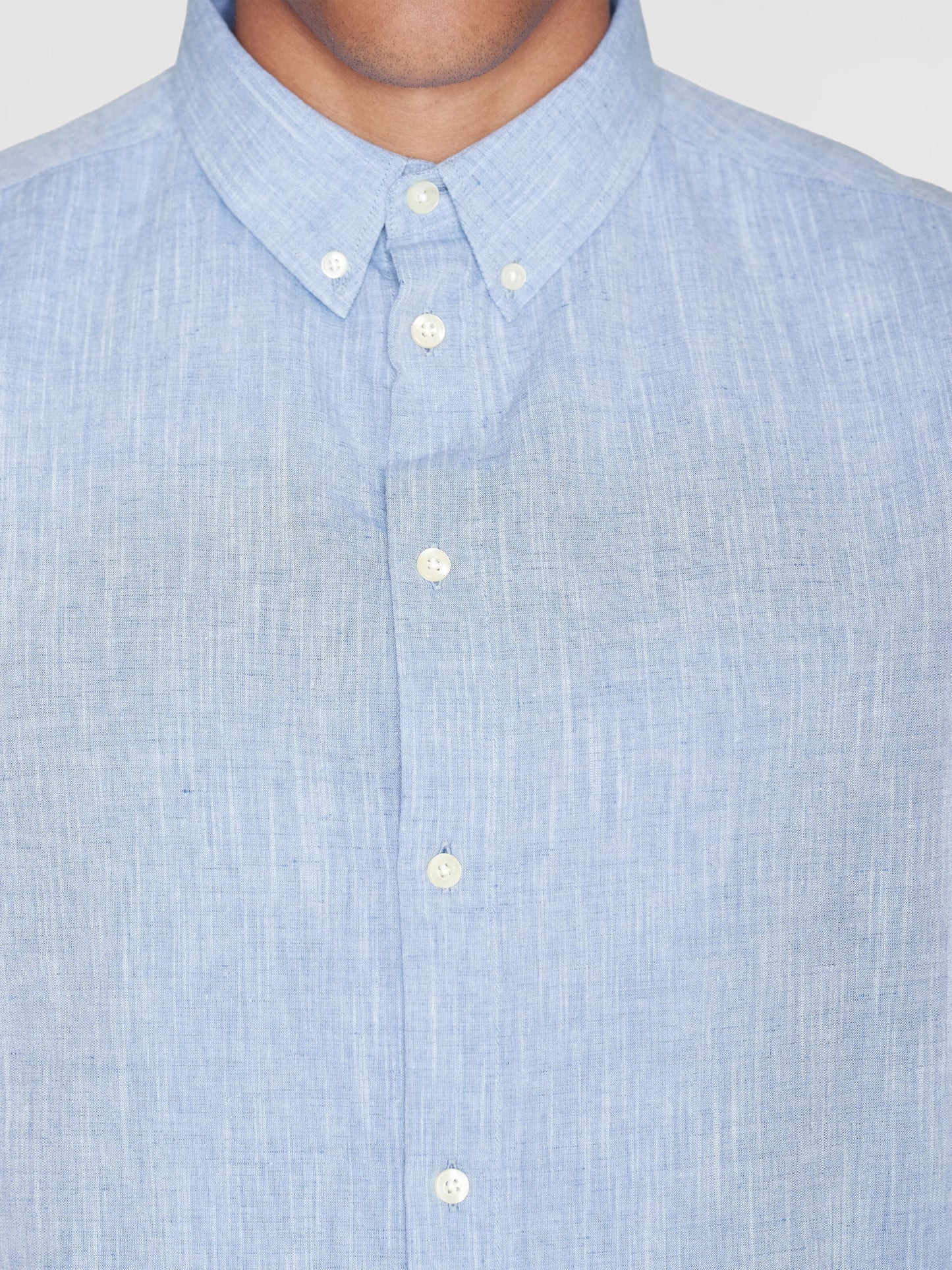 Chemise en coton et lin bio | Bleu chiné "regular linen shirt moonlight blue"