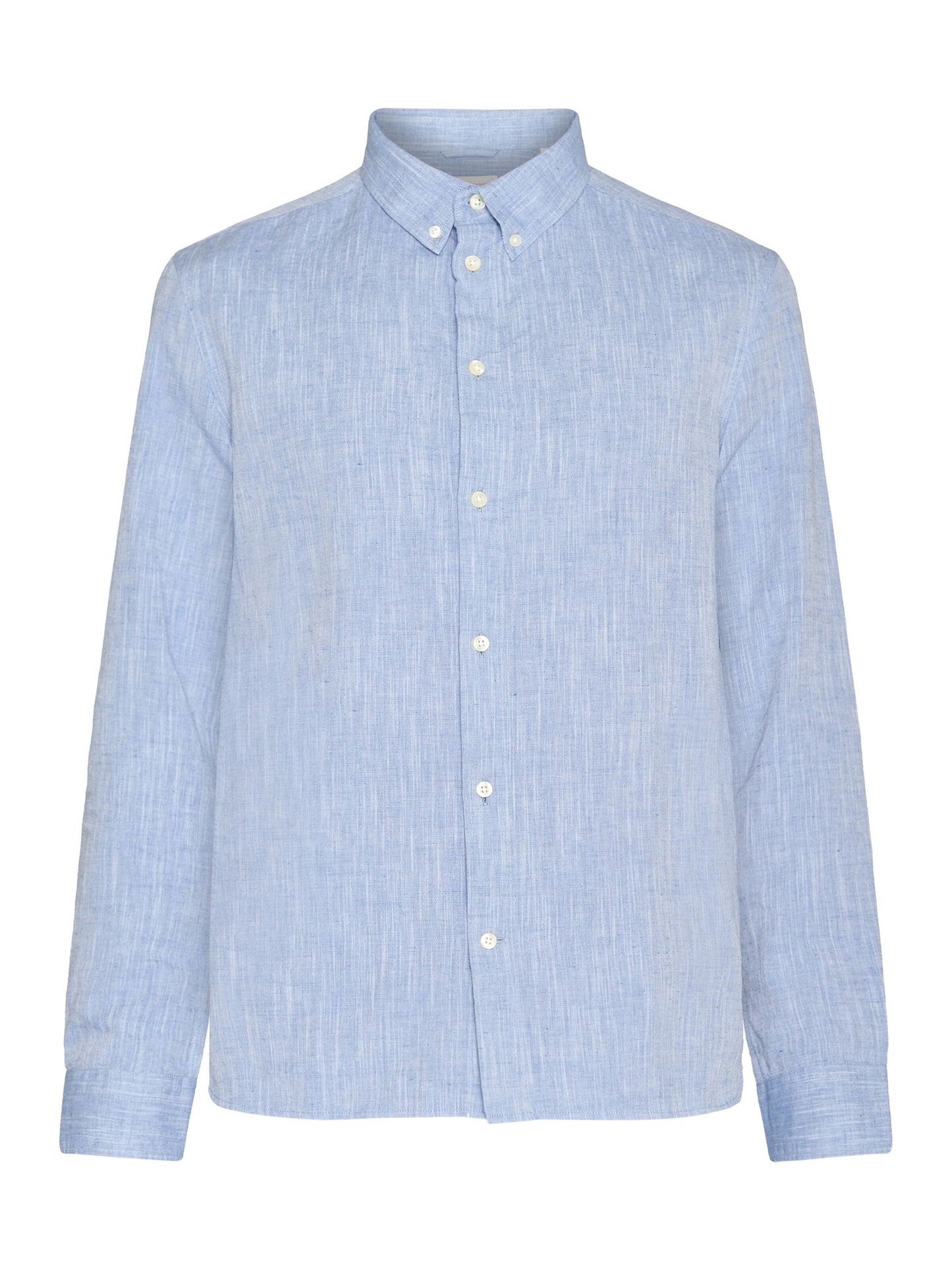 Chemise en coton et lin bio | Bleu chiné "regular linen shirt moonlight blue"