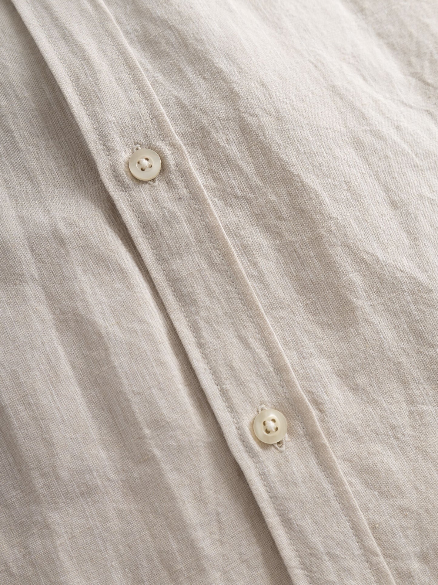 Chemisette en coton et lin bio | Beige chiné "regular linen short sleeve light feather gray"