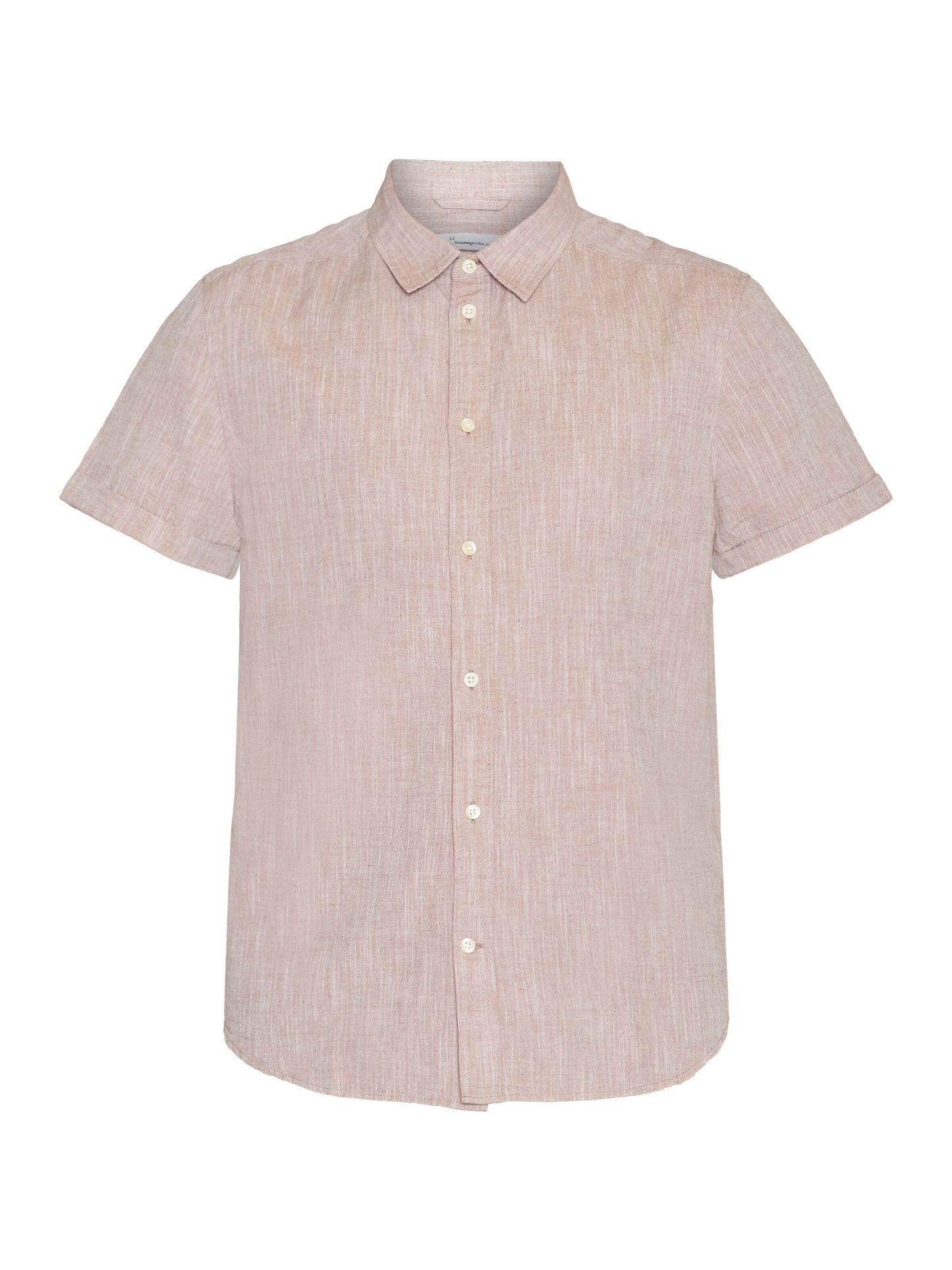 Chemisette en coton et lin bio | Marron chiné "regular linen short sleeve chocolate malt"
