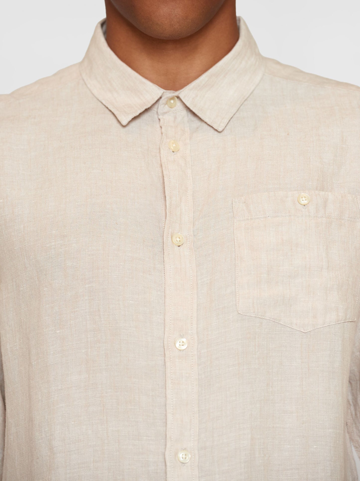 Chemise en lin biologique | gris "regular linen shirt light feather gray"