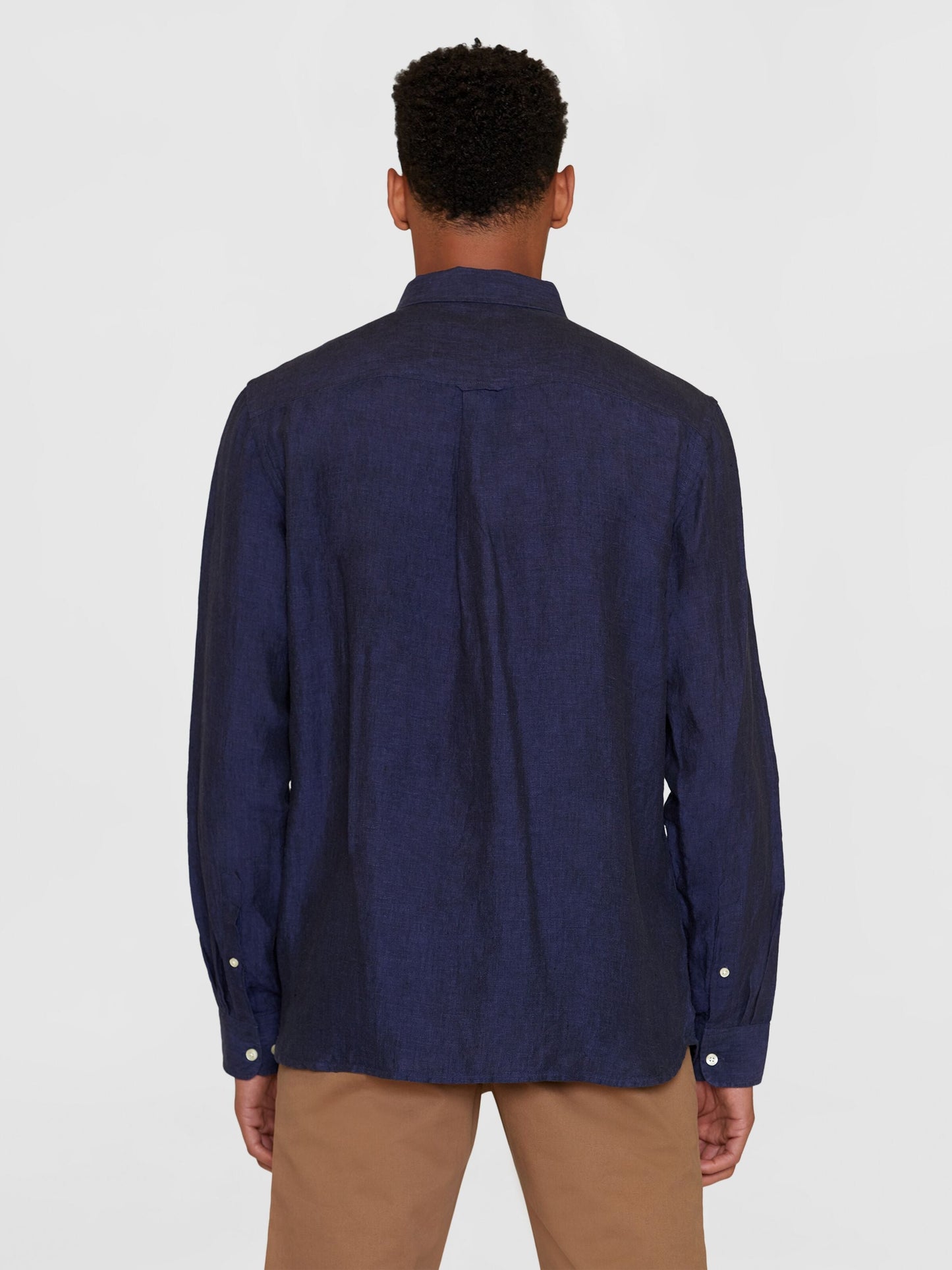 Chemise en lin bio | Marine "regular linen shirt yarndyed"