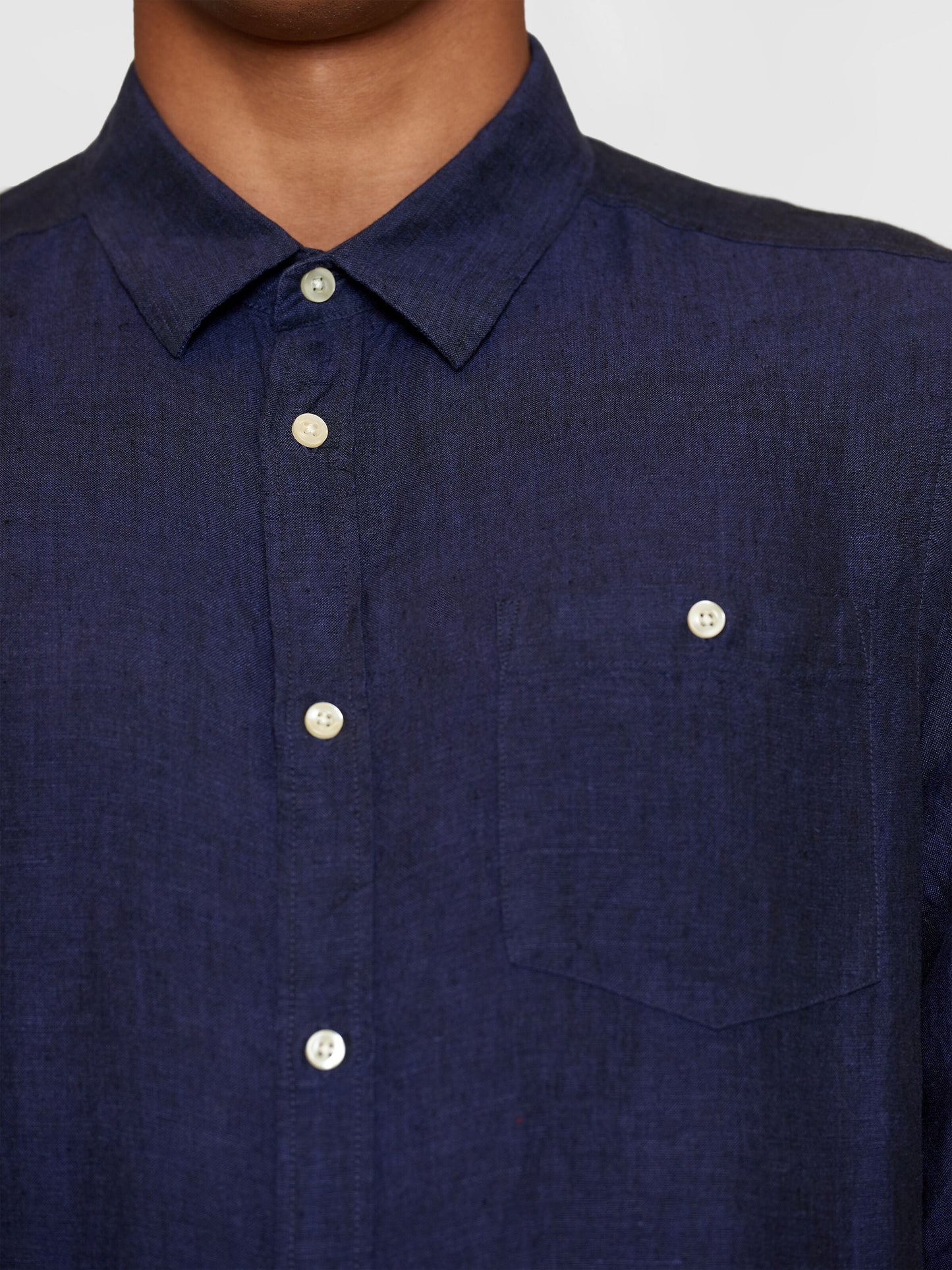 Chemise en lin bio | Marine "regular linen shirt yarndyed"