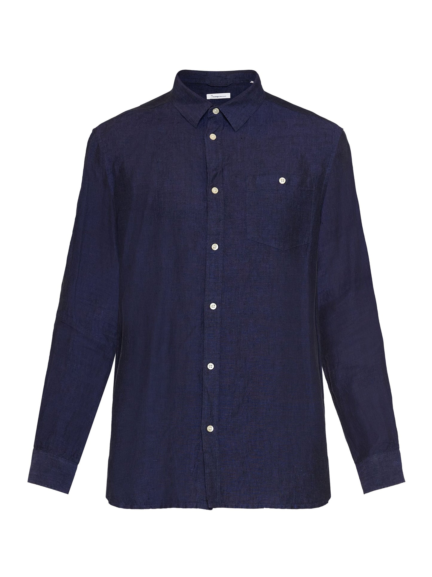 Chemise en lin bio | Marine "regular linen shirt yarndyed"