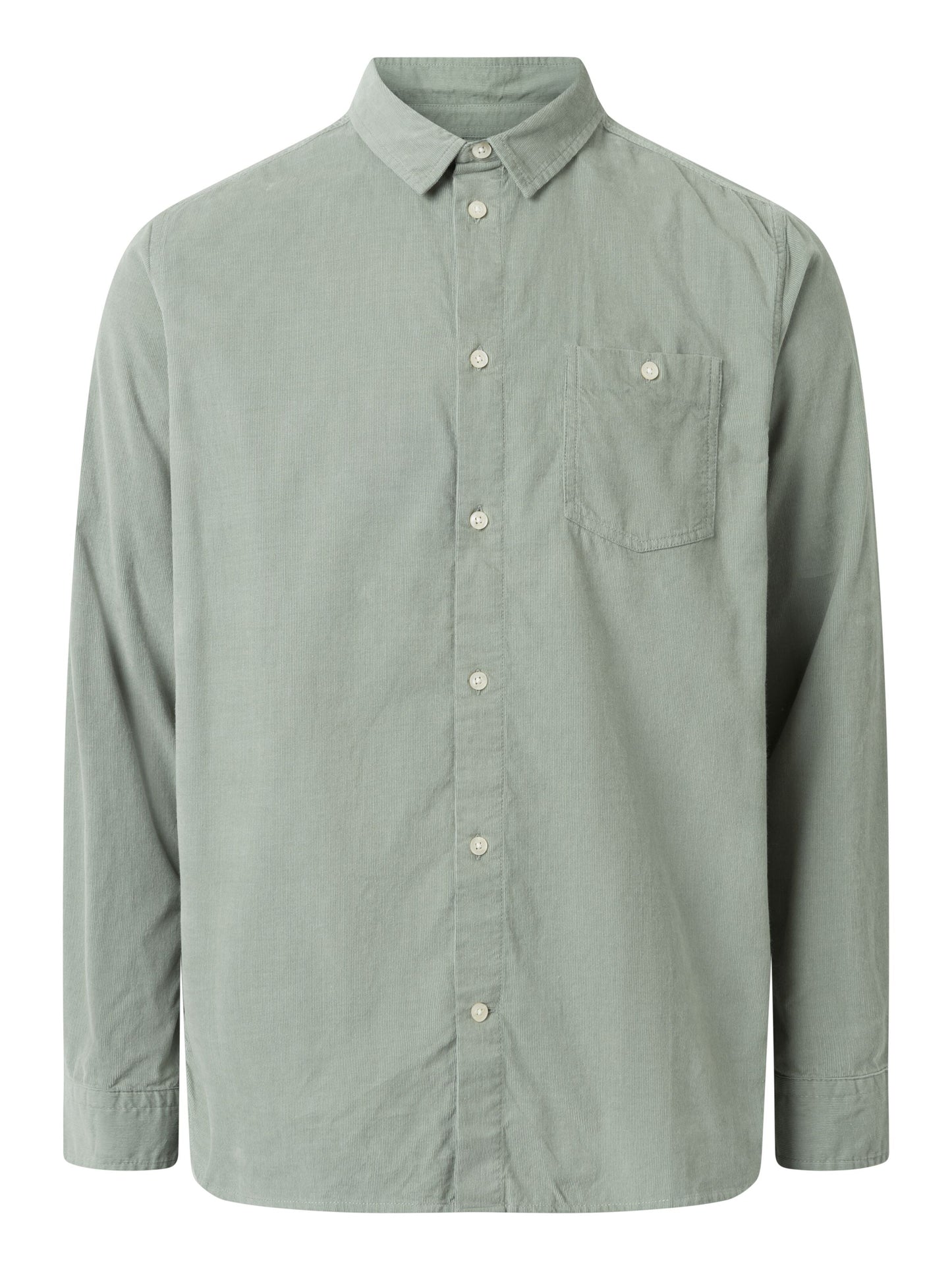 Chemise velours côtelé en coton bio | Vert d'eau "corduroy shirt lily pad"