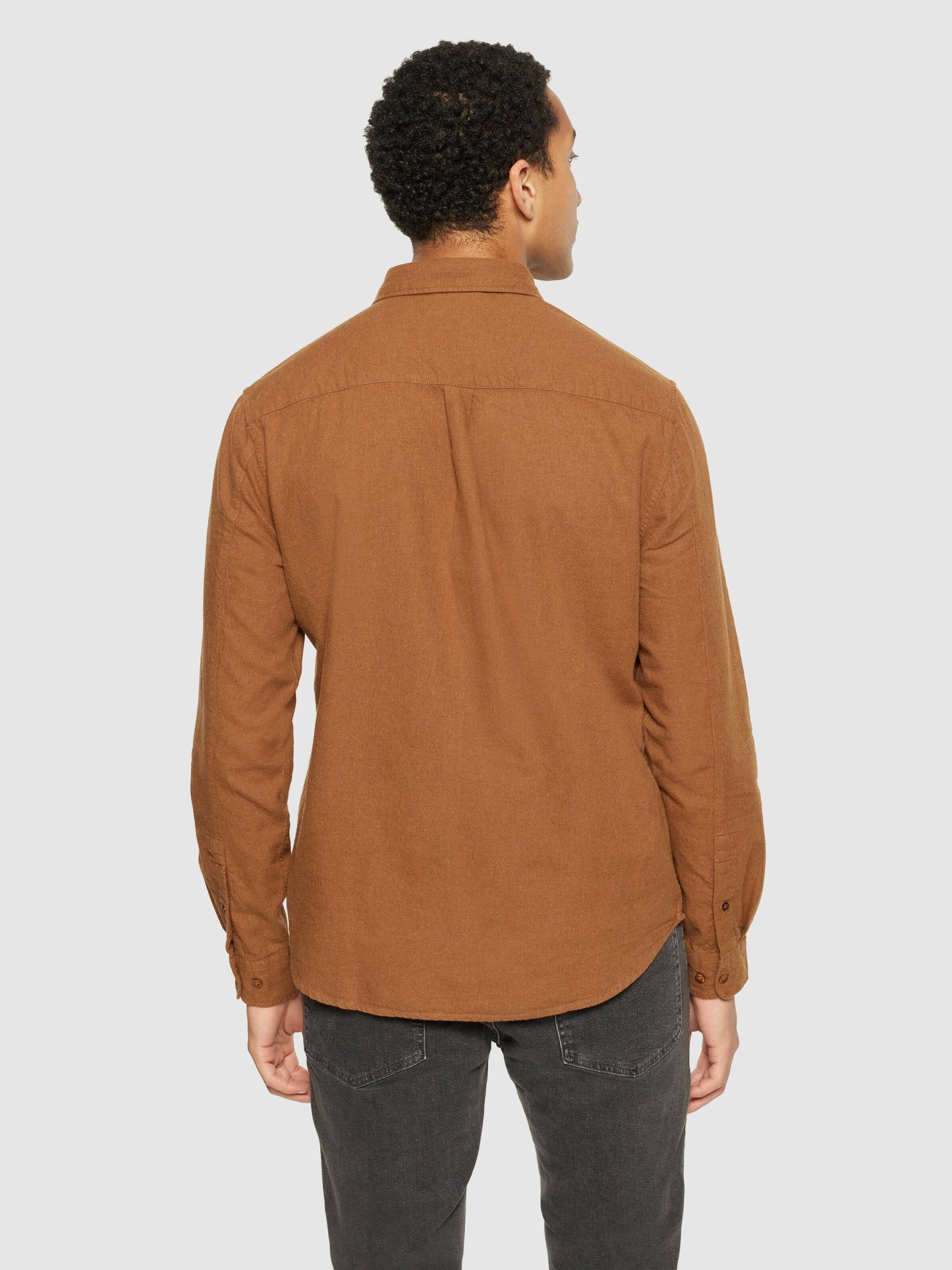 Chemise avec poche en coton bio | marron "regular fit melangé flannel shirt dachshund"