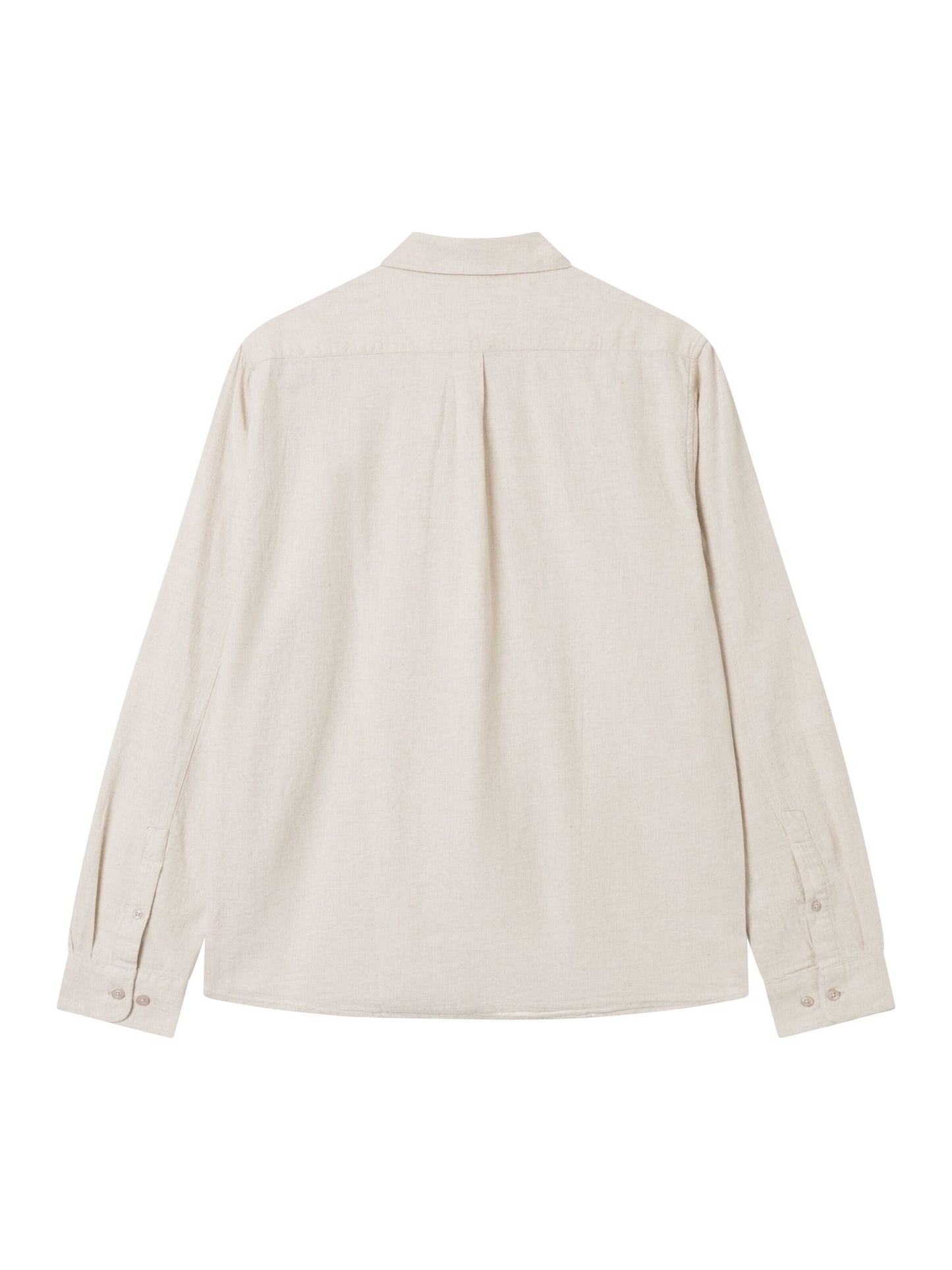 Chemise flanelle avec poche en coton bio | beige "melangé flannel shirt greige"