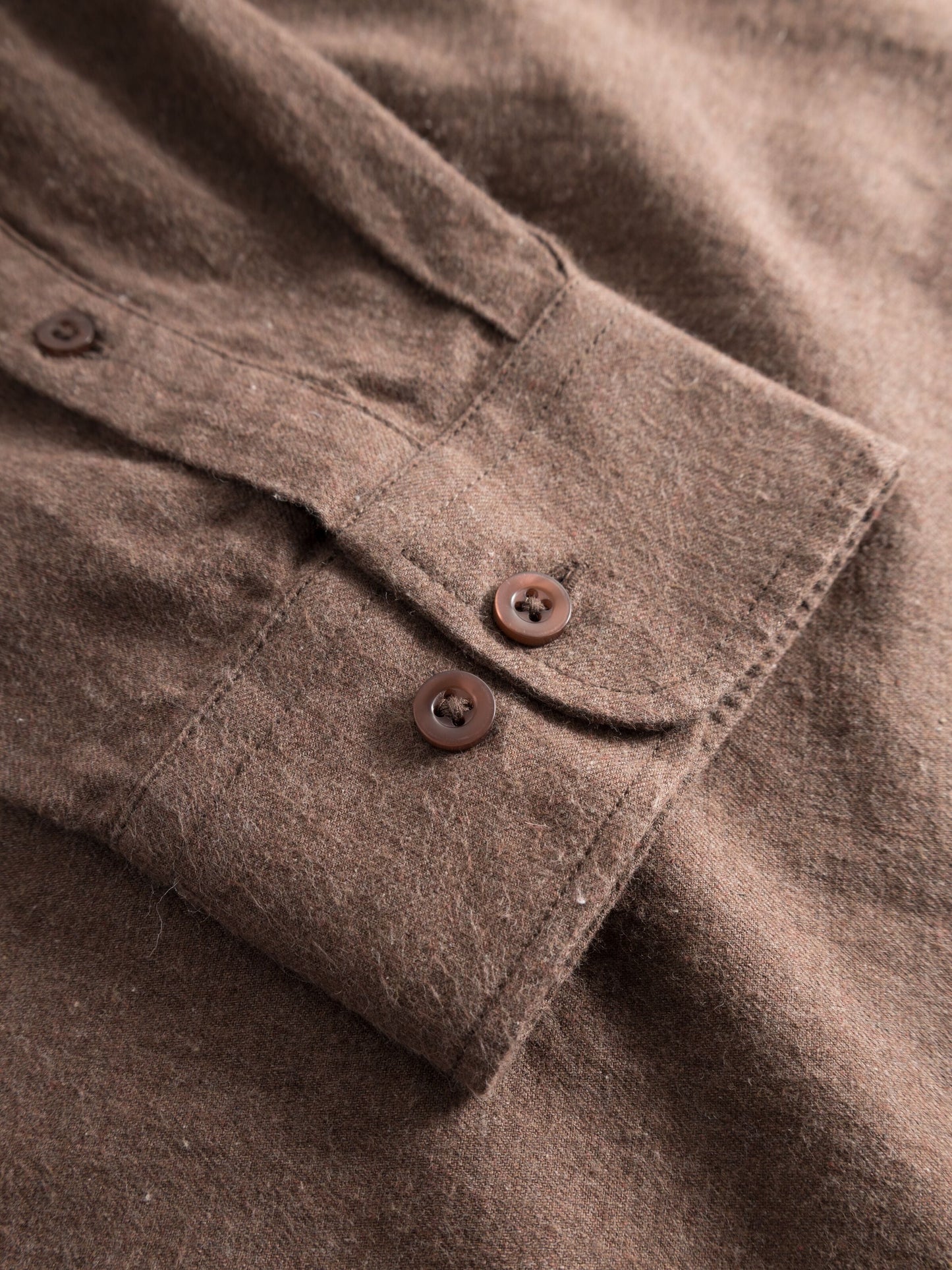 Chemise avec poche en coton bio | acajou "melangé flannel shirt deep mahogany"