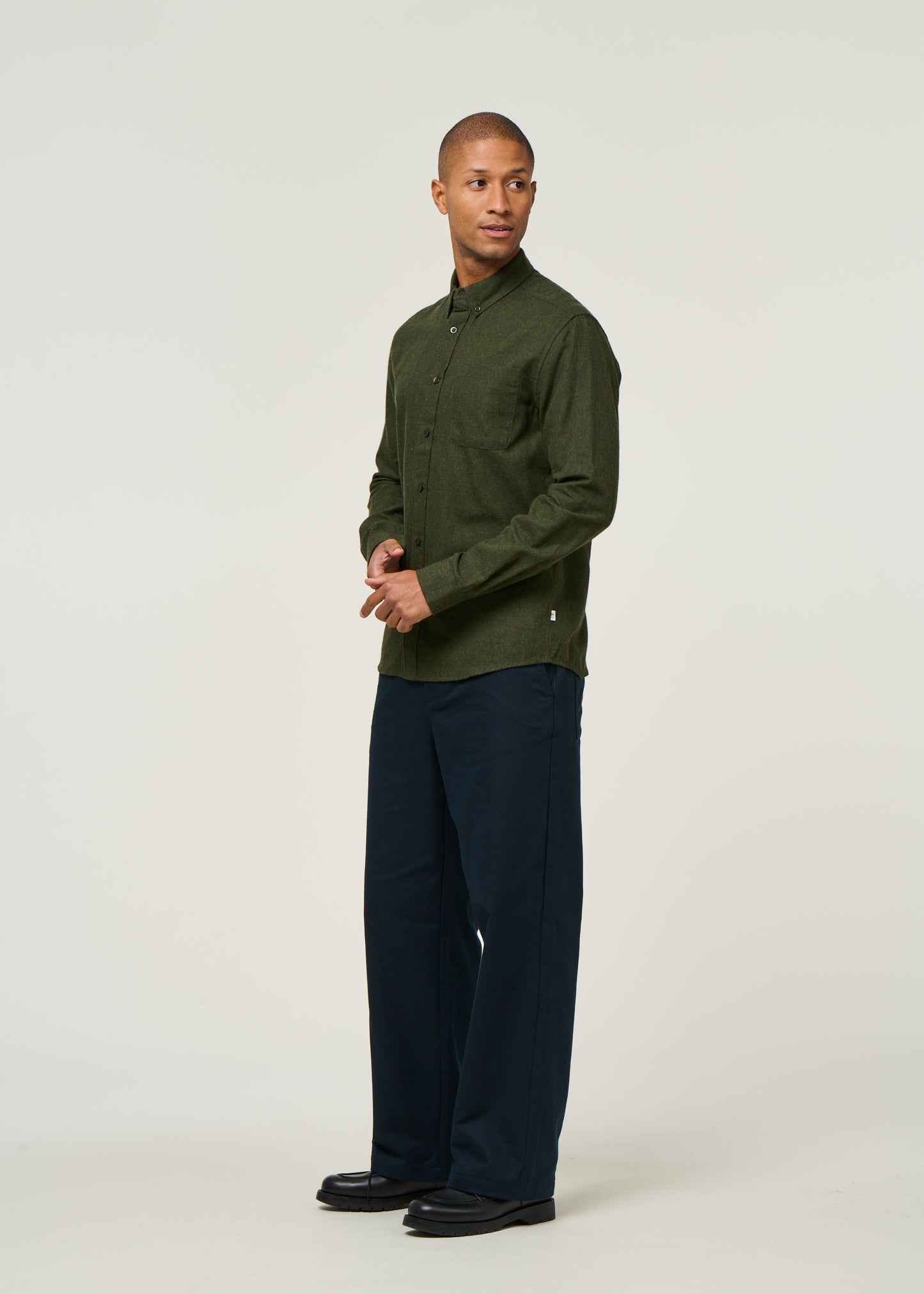 Chemise flanelle avec poche en coton bio | vert " flannel shirt - forrest night"