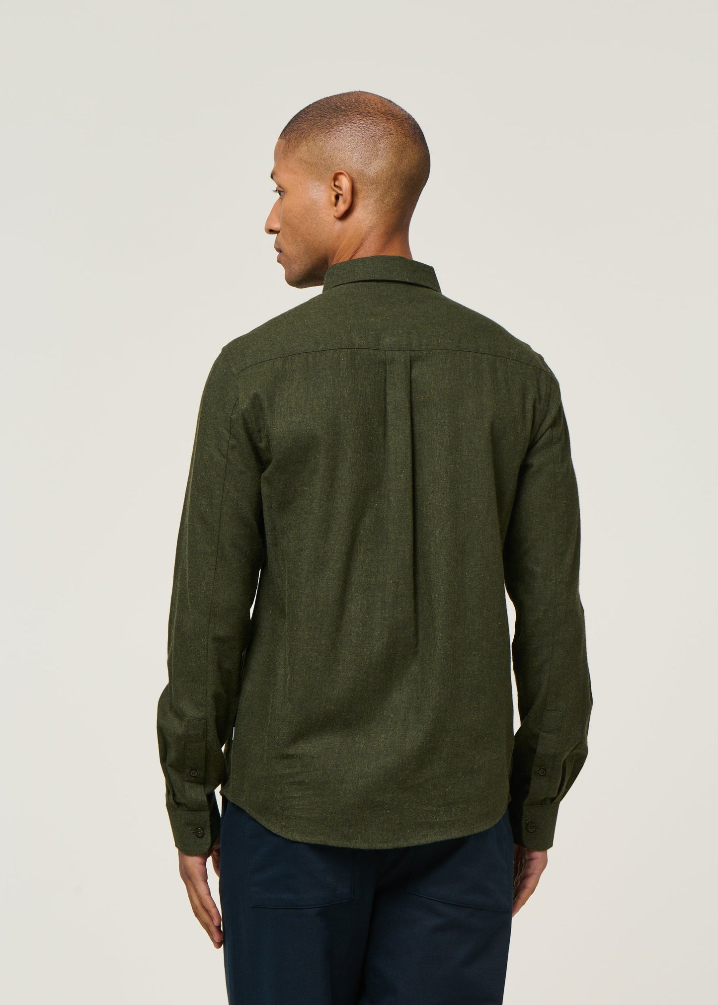 Chemise flanelle avec poche en coton bio | vert " flannel shirt - forrest night"