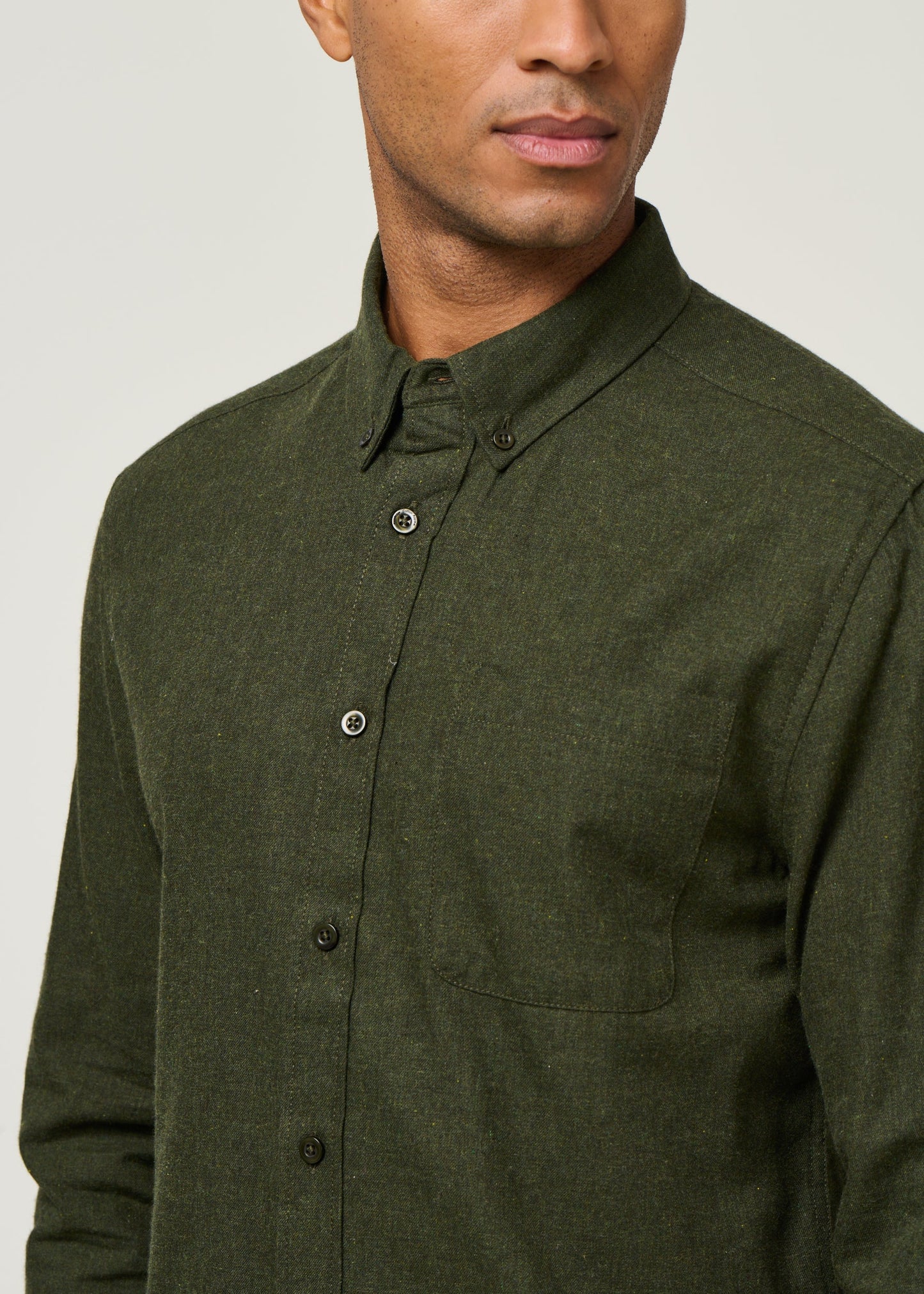 Chemise flanelle avec poche en coton bio | vert " flannel shirt - forrest night"