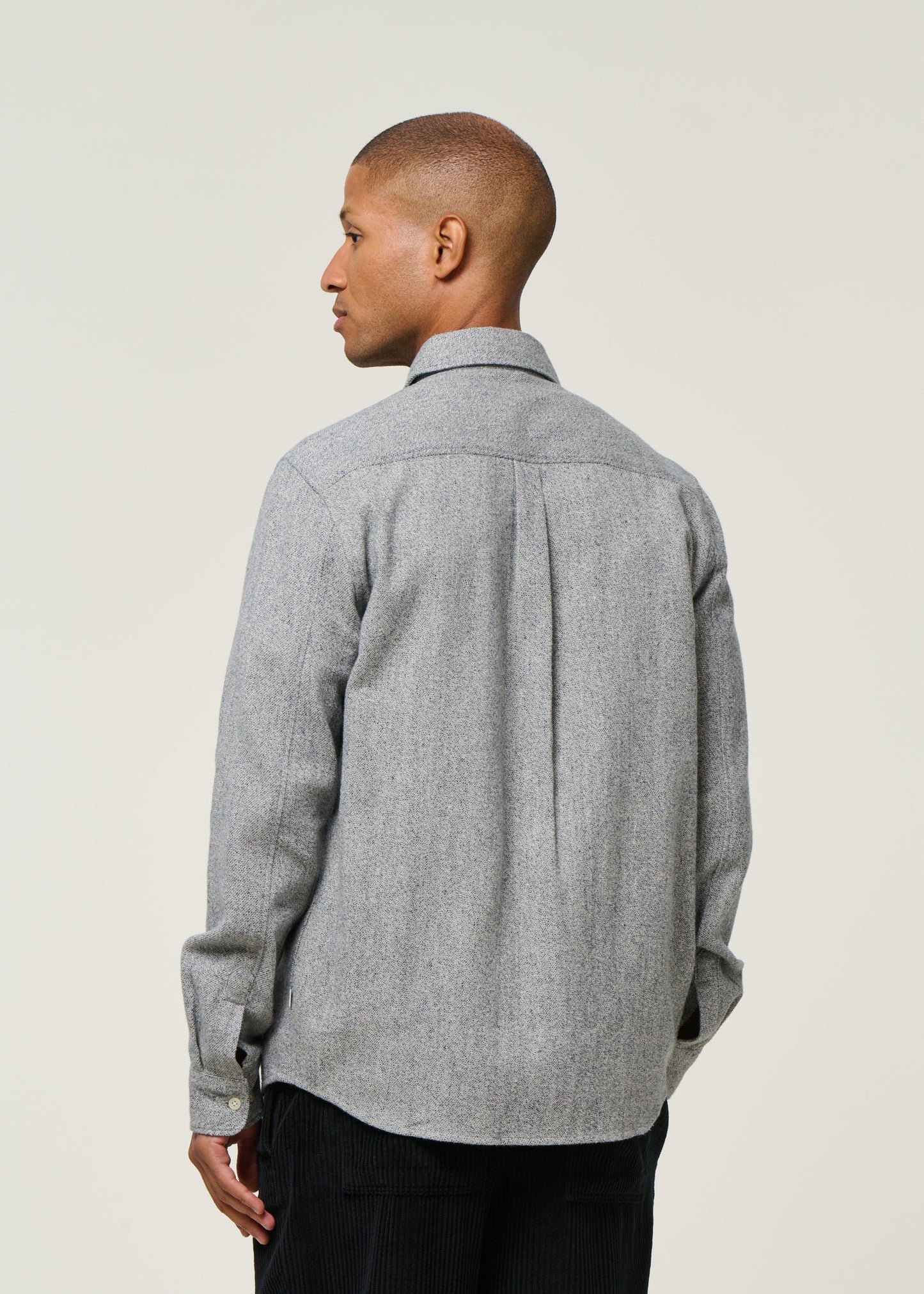 Chemise en coton bio | gris chiné "mélange shirt light feather gray"