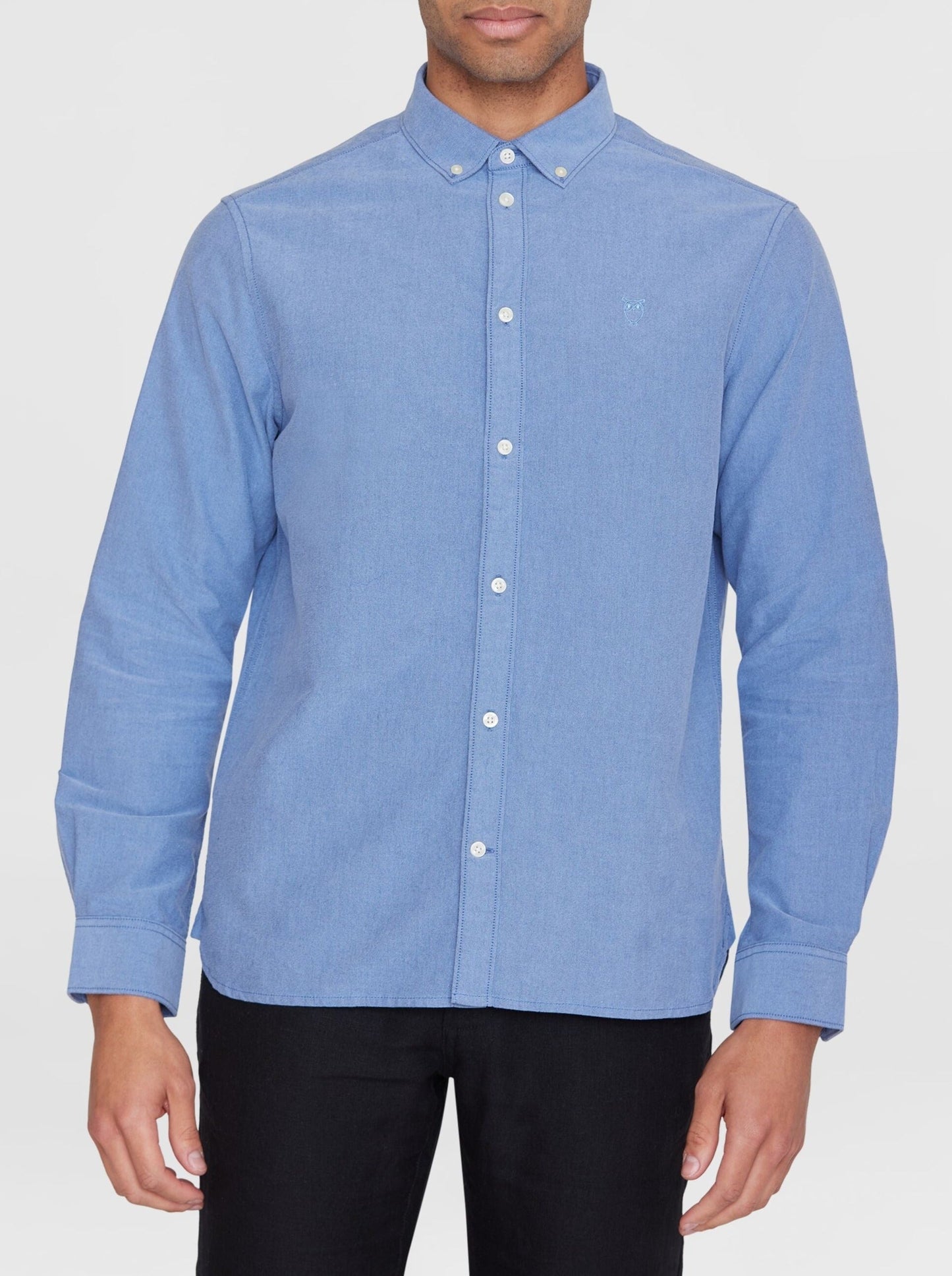 Chemise en coton bio | Bleu denim "harald small owl oxford regular fit shirt dark denim"
