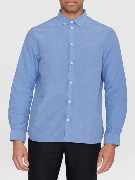 Chemise en coton bio | Bleu denim "harald small owl oxford regular fit shirt dark denim"