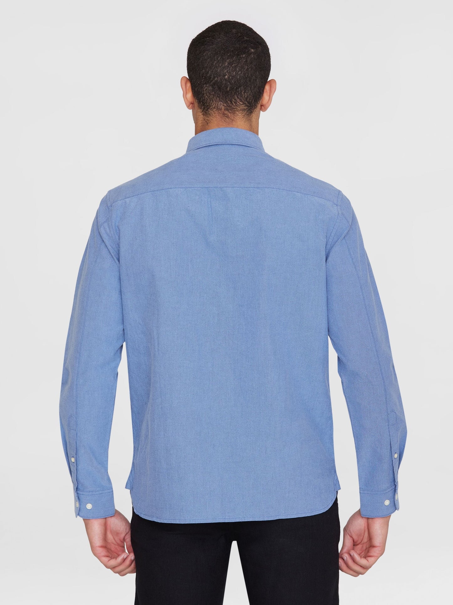 Chemise en coton bio | Bleu denim "harald small owl oxford regular fit shirt dark denim"