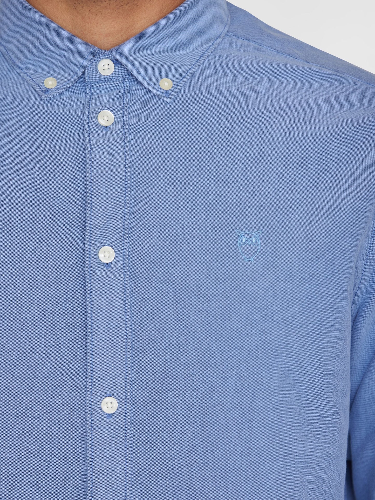 Chemise en coton bio | Bleu denim "harald small owl oxford regular fit shirt dark denim"