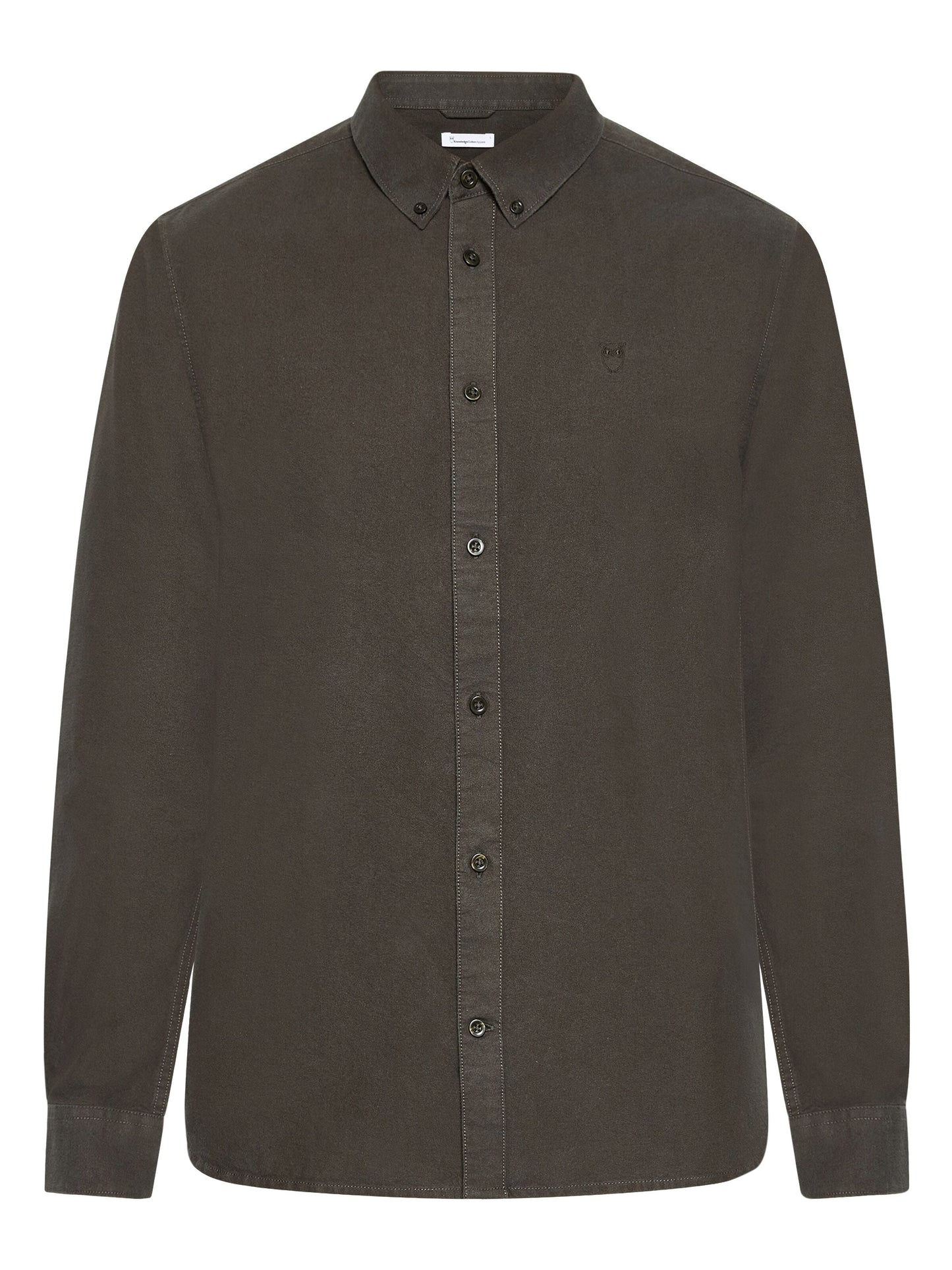 Chemise en coton bio | marron "harald small owl oxford regular fit shirt demitasse"