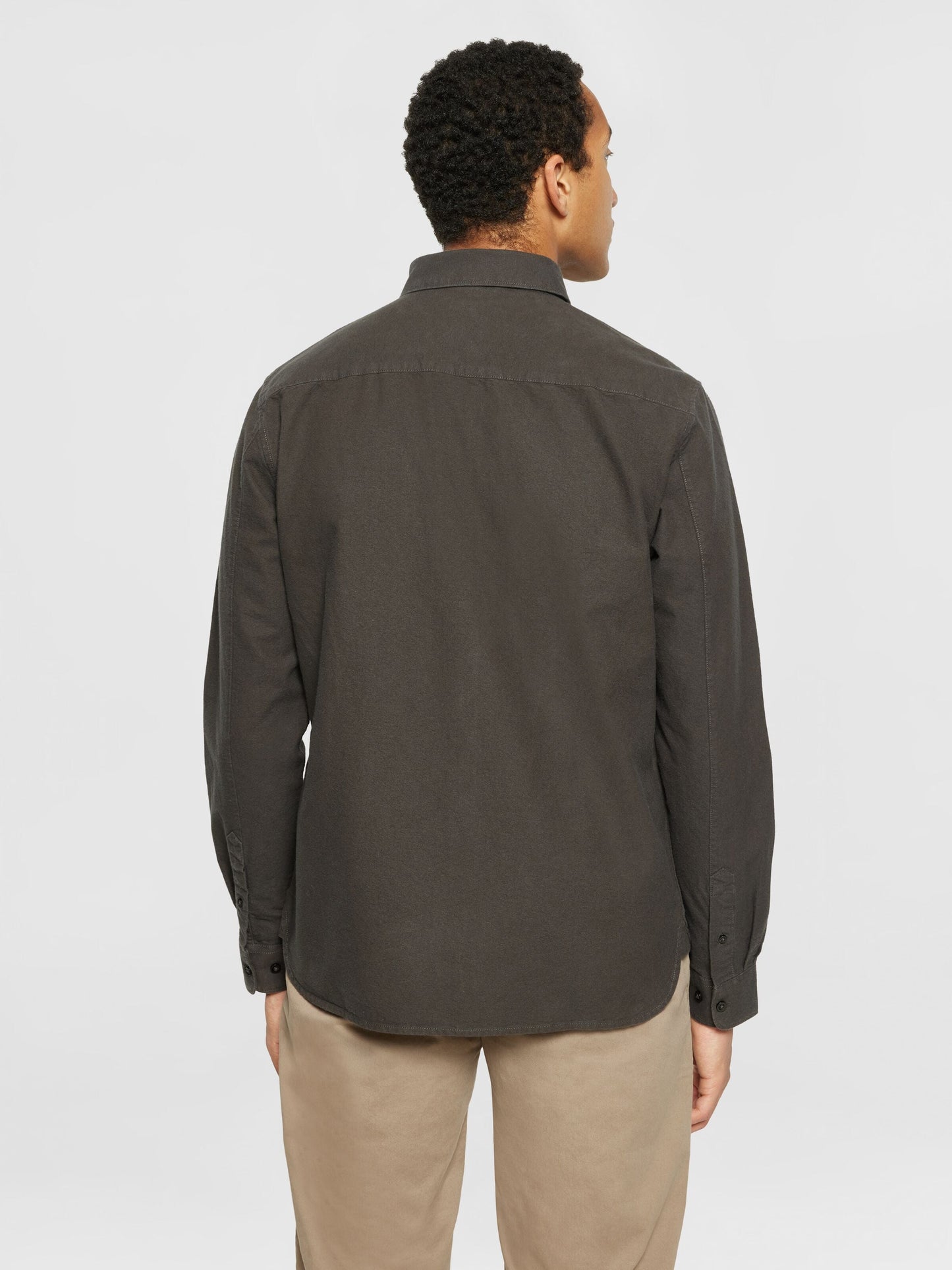 Chemise en coton bio | marron "harald small owl oxford regular fit shirt demitasse"