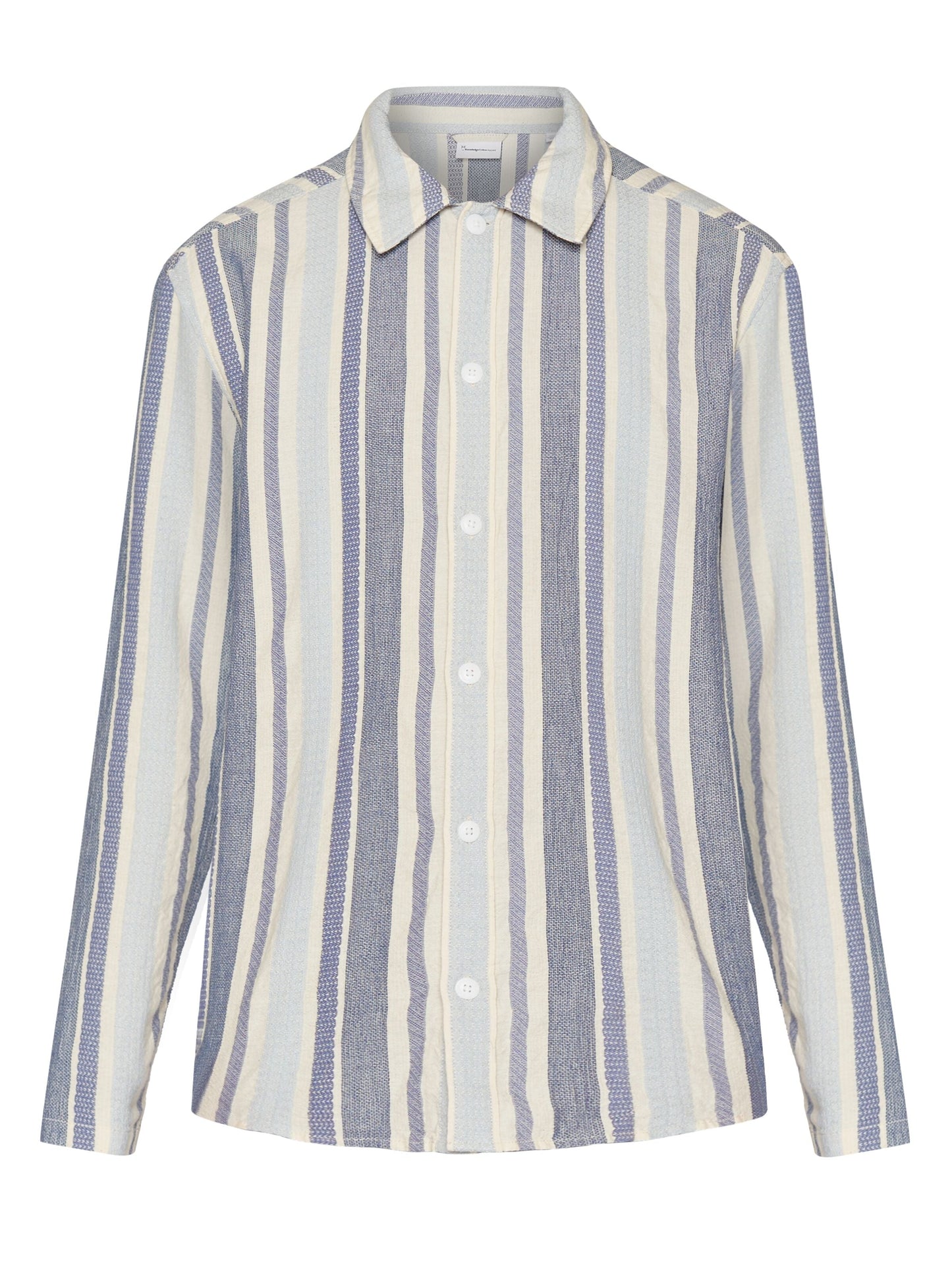 Chemise en coton bio | rayée bleue 'loose jacquard woven striped shirt blue stripe'