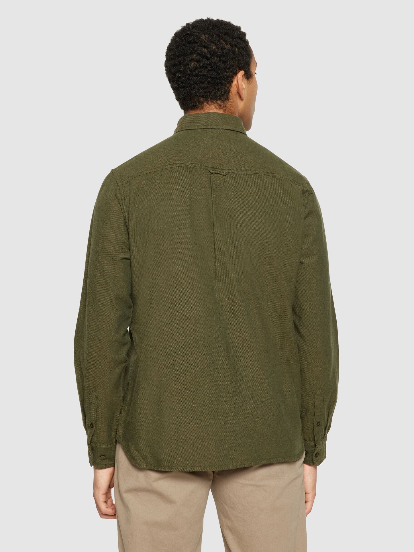 Chemise flanelle en coton bio | vert "regular fit heavy twill flannel shirt forrest night"