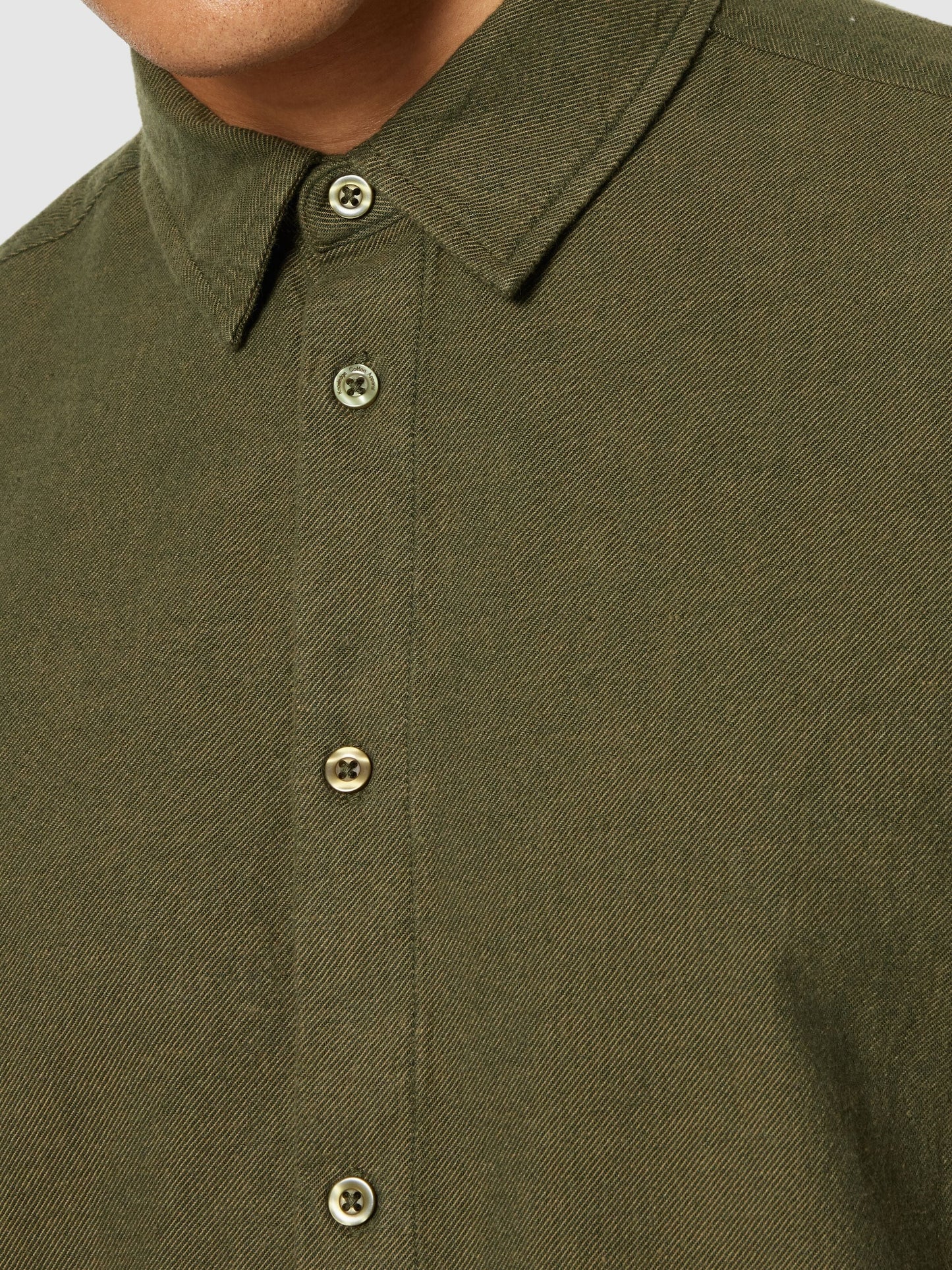 Chemise flanelle en coton bio | vert "regular fit heavy twill flannel shirt forrest night"