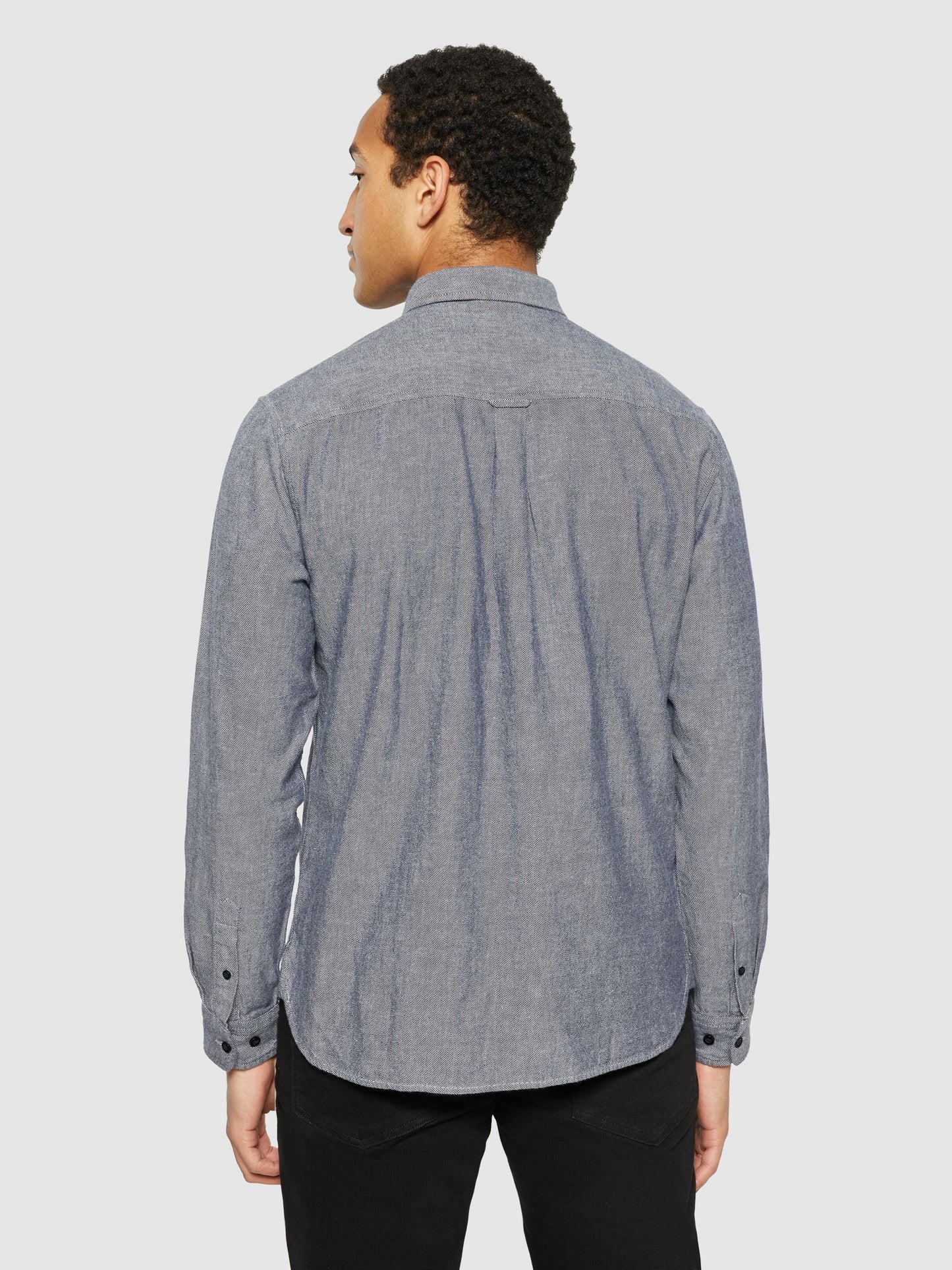 Chemise épaisse en coton bio | marine "regular fit heavy twill flannel shirt night sky"