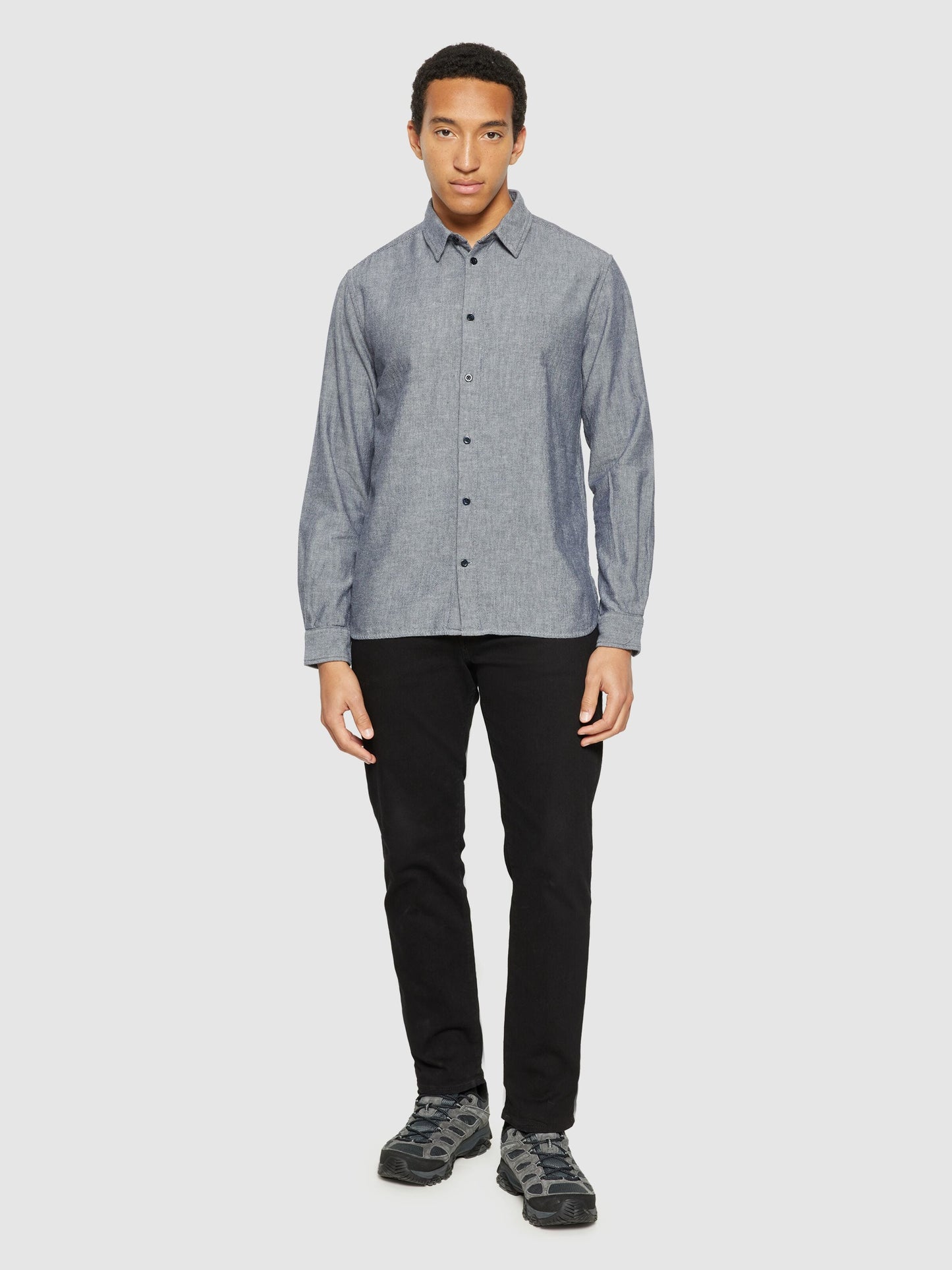 Chemise épaisse en coton bio | marine "regular fit heavy twill flannel shirt night sky"