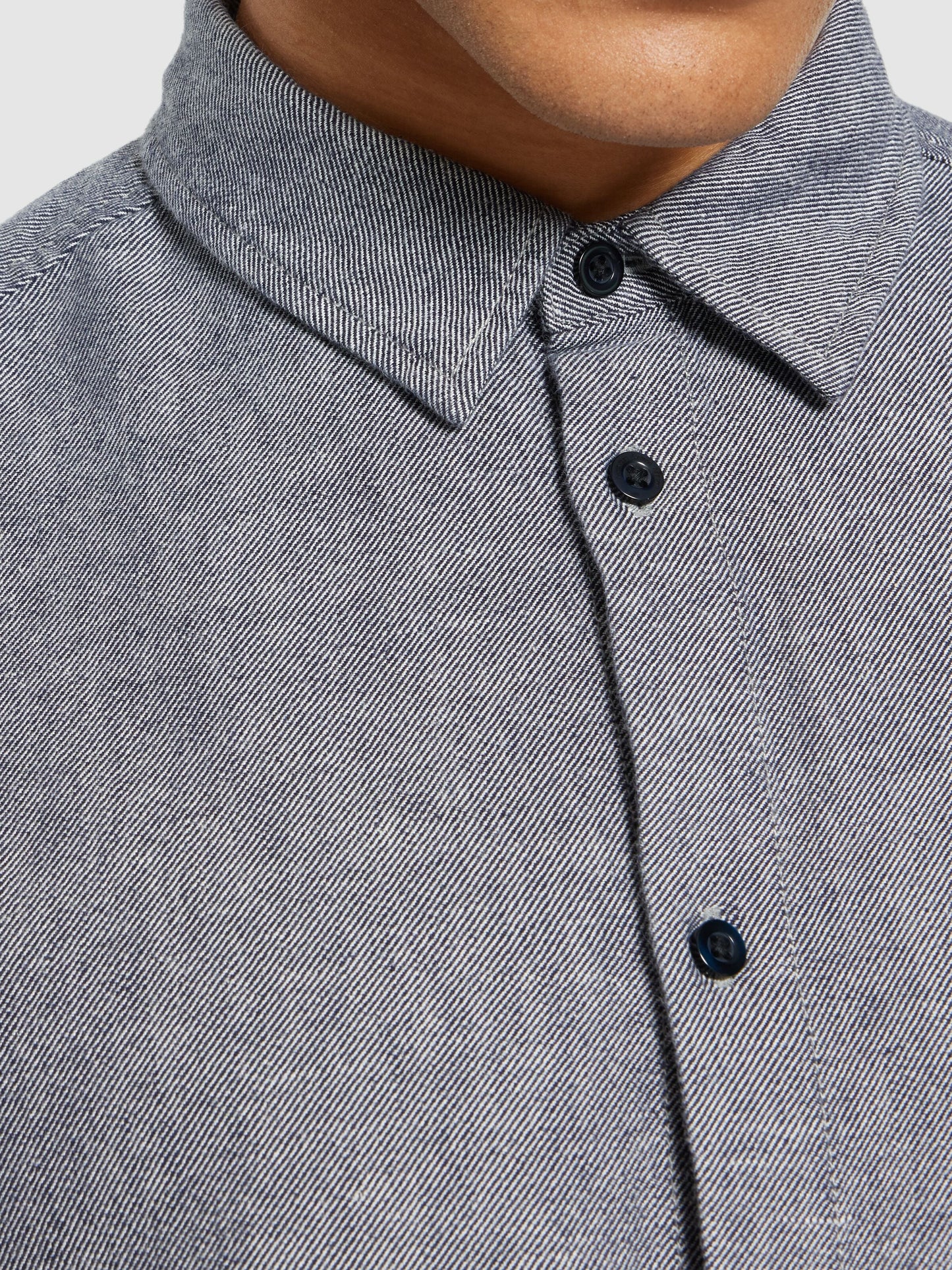 Chemise épaisse en coton bio | marine "regular fit heavy twill flannel shirt night sky"