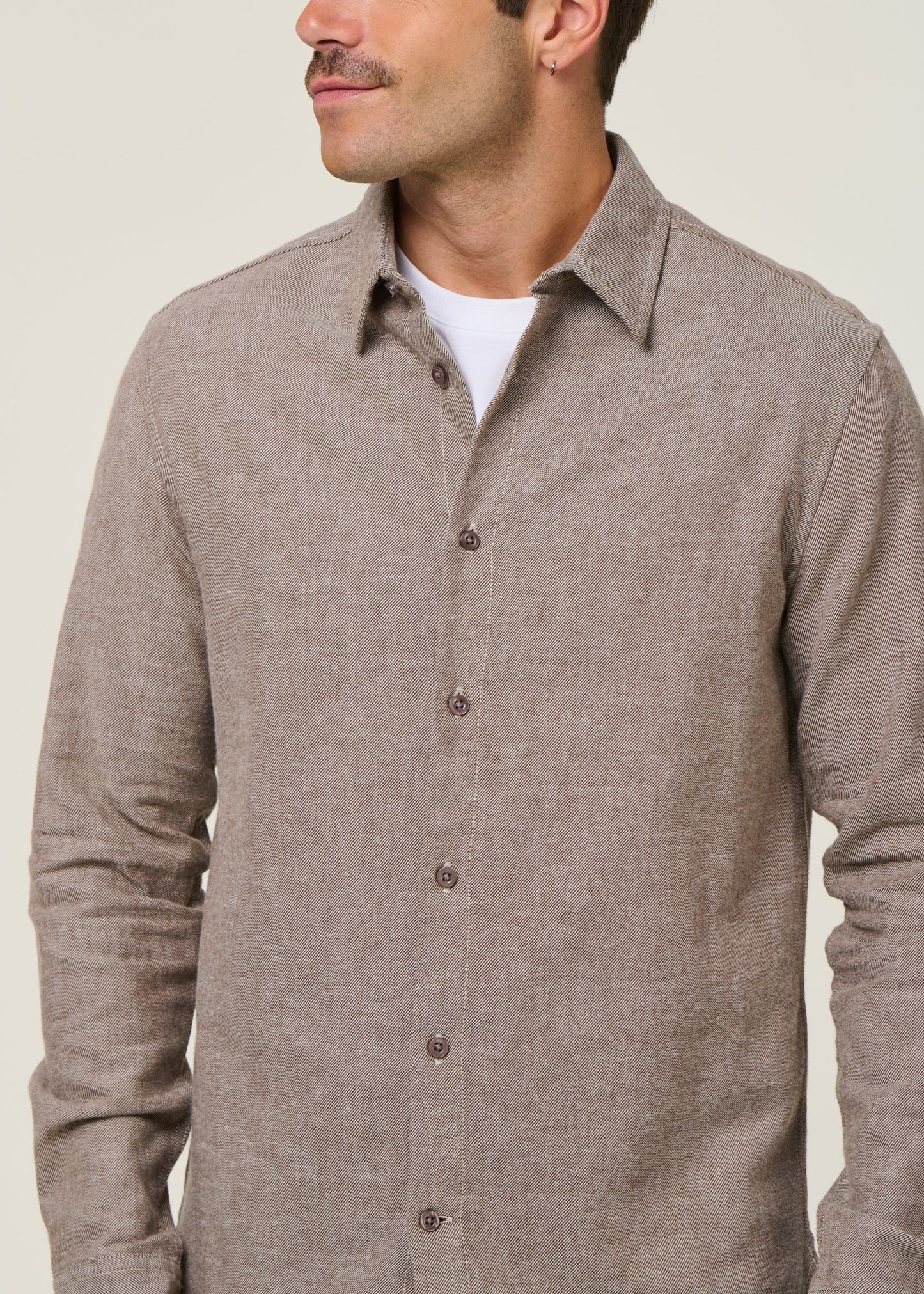 Chemise flannelle en coton bio | Marron "flannel shirt - demitasse"