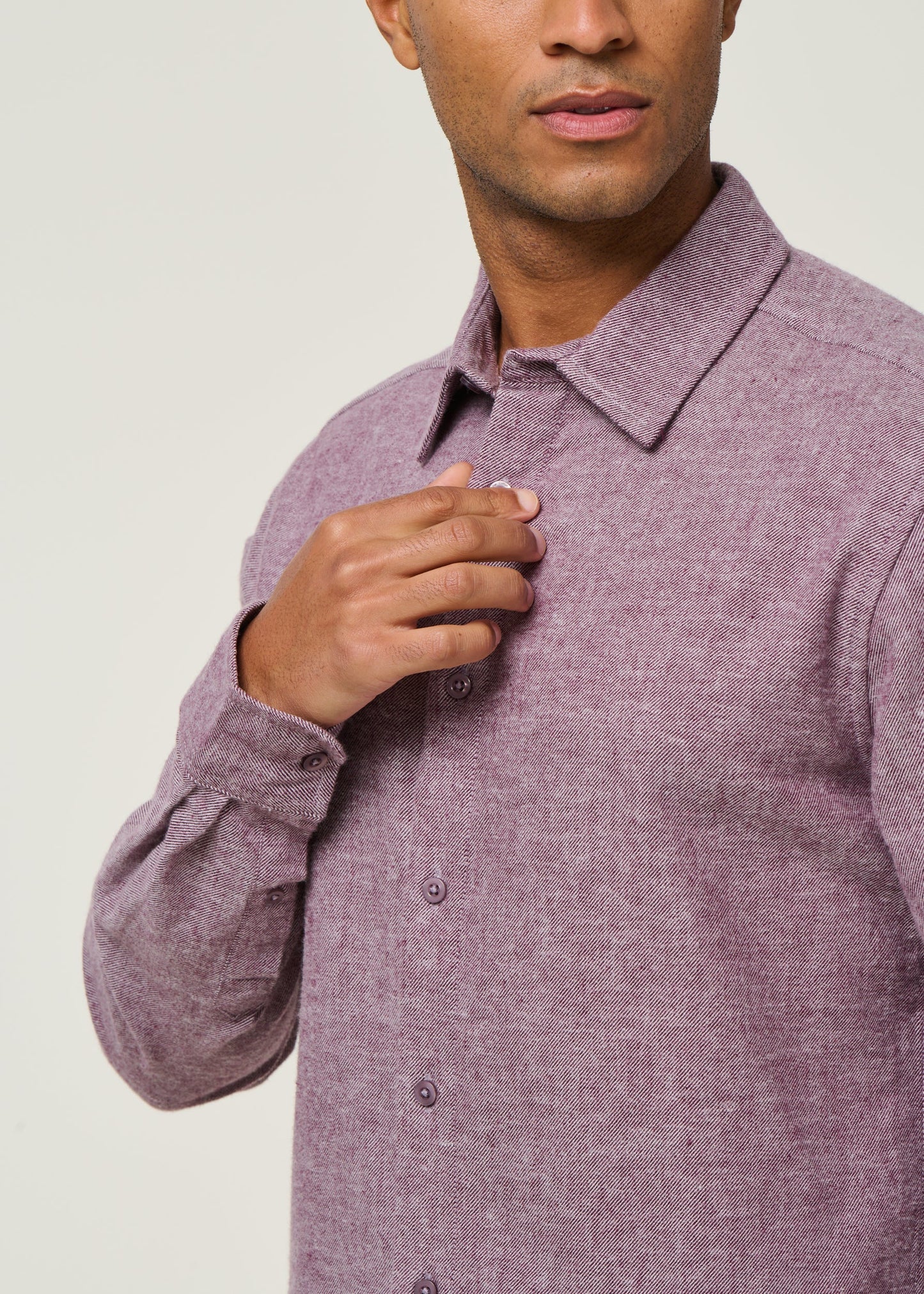 Chemise flanelle en coton bio | violet  "flannel shirt gots - fig"